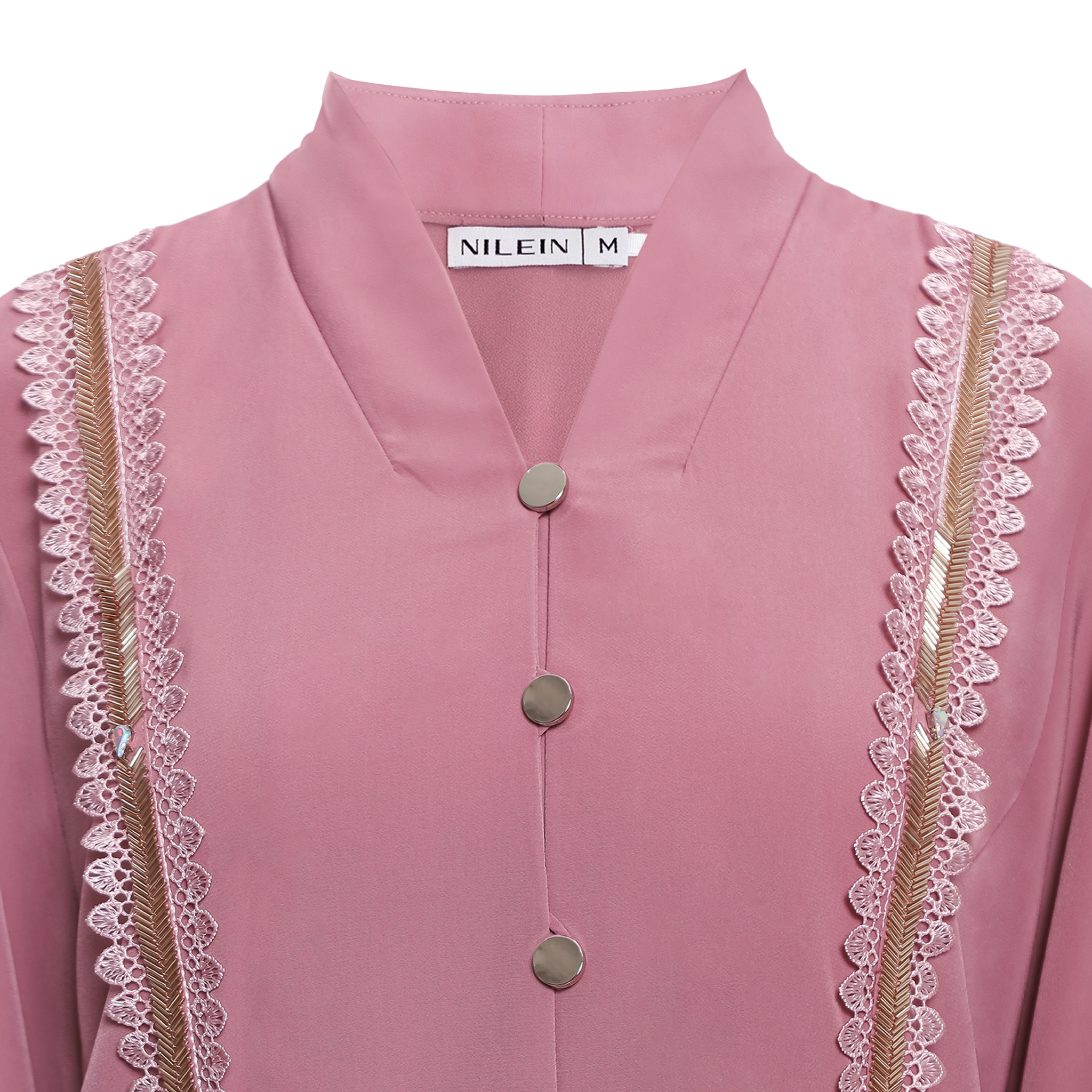 Abaya Sequence Full Accent in Premium Crepe - Dusty