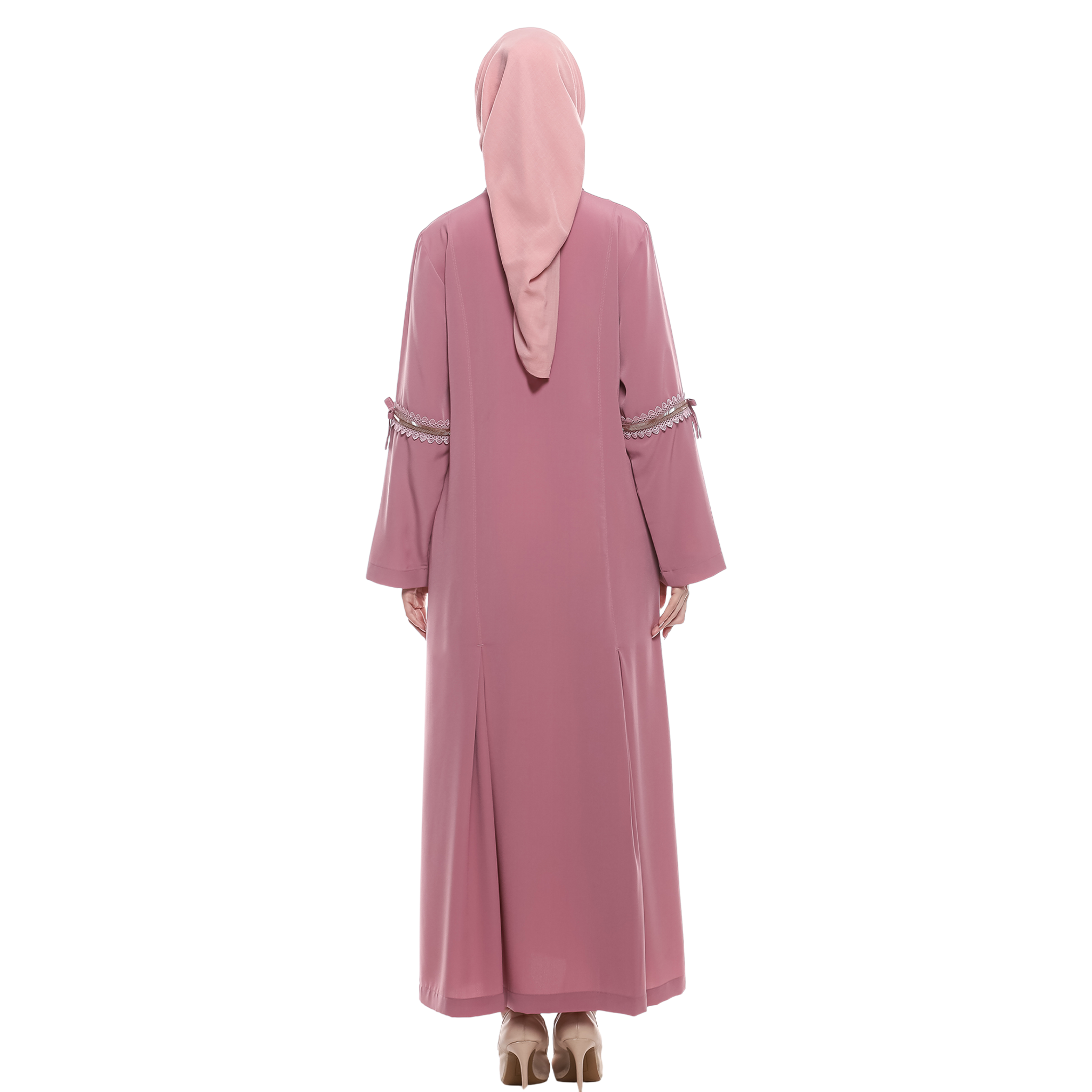 Abaya Sequence Full Accent in Premium Crepe - Dusty