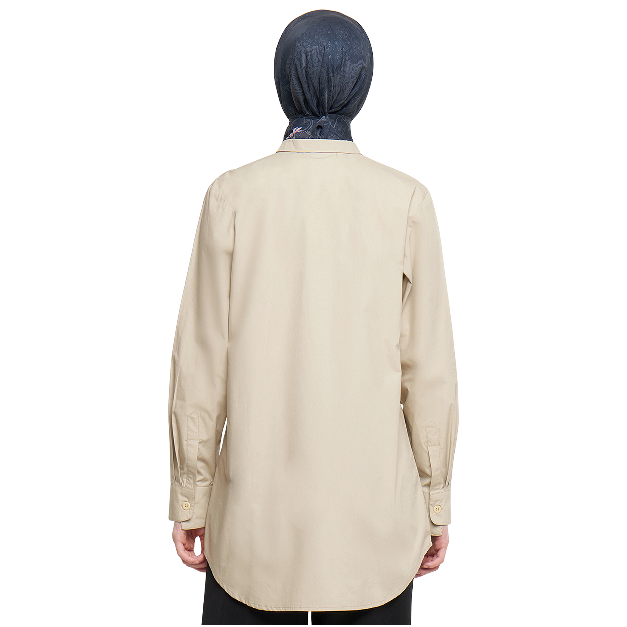 Cotton Firmed Shirt with Bartack - Cream