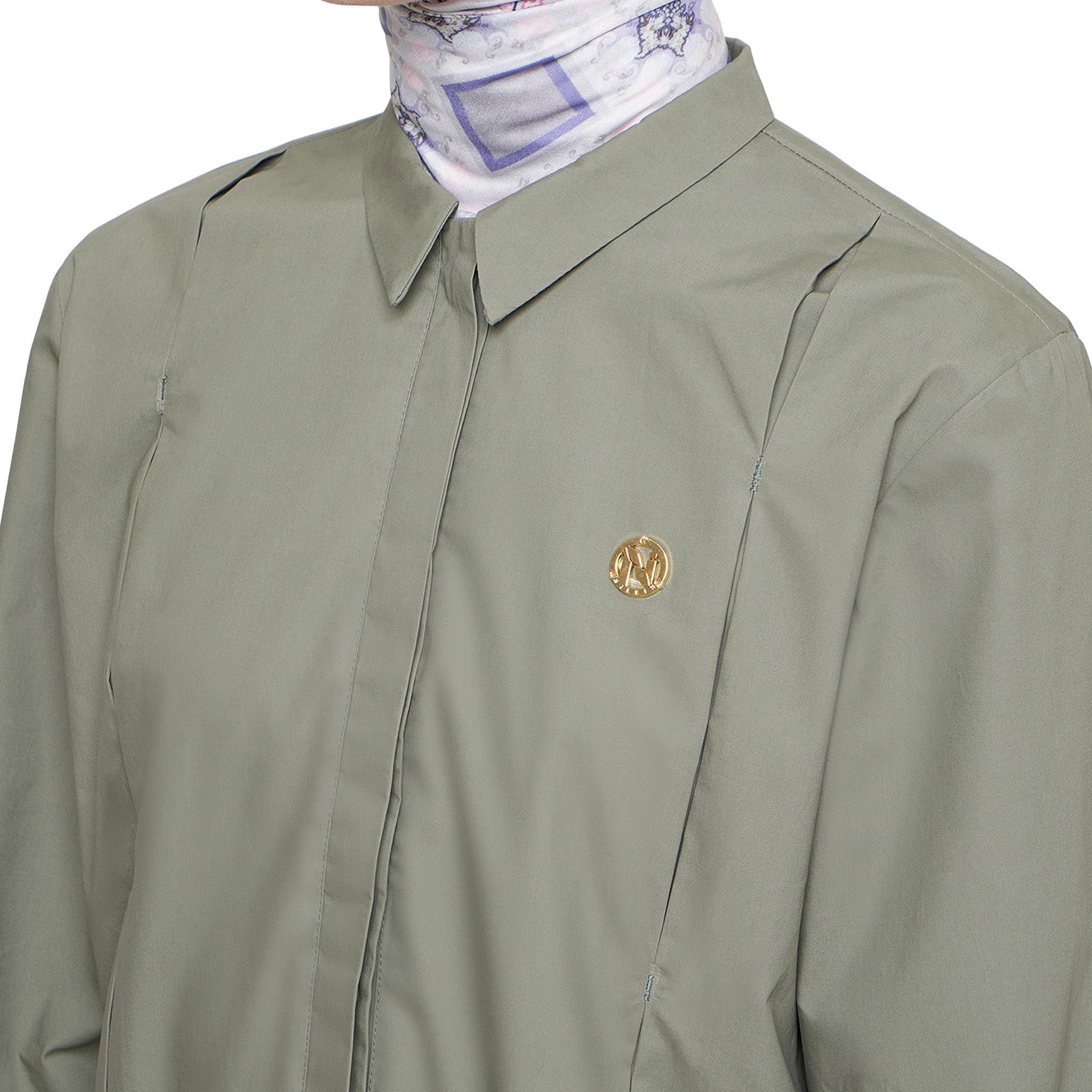 Cotton Firmed Shirt with Bartack - Green