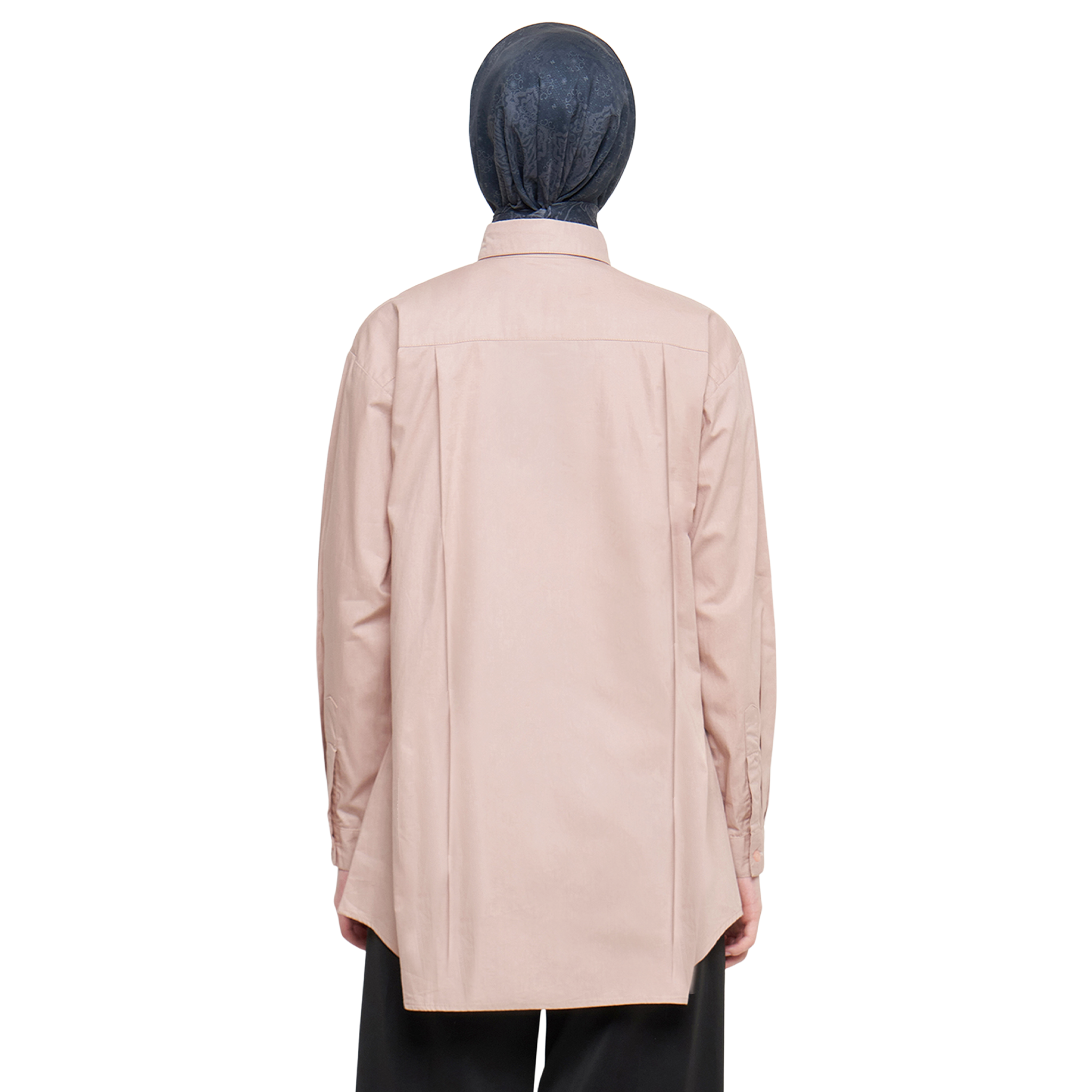 Cotton Shirt with Half Placket - Peach Coral