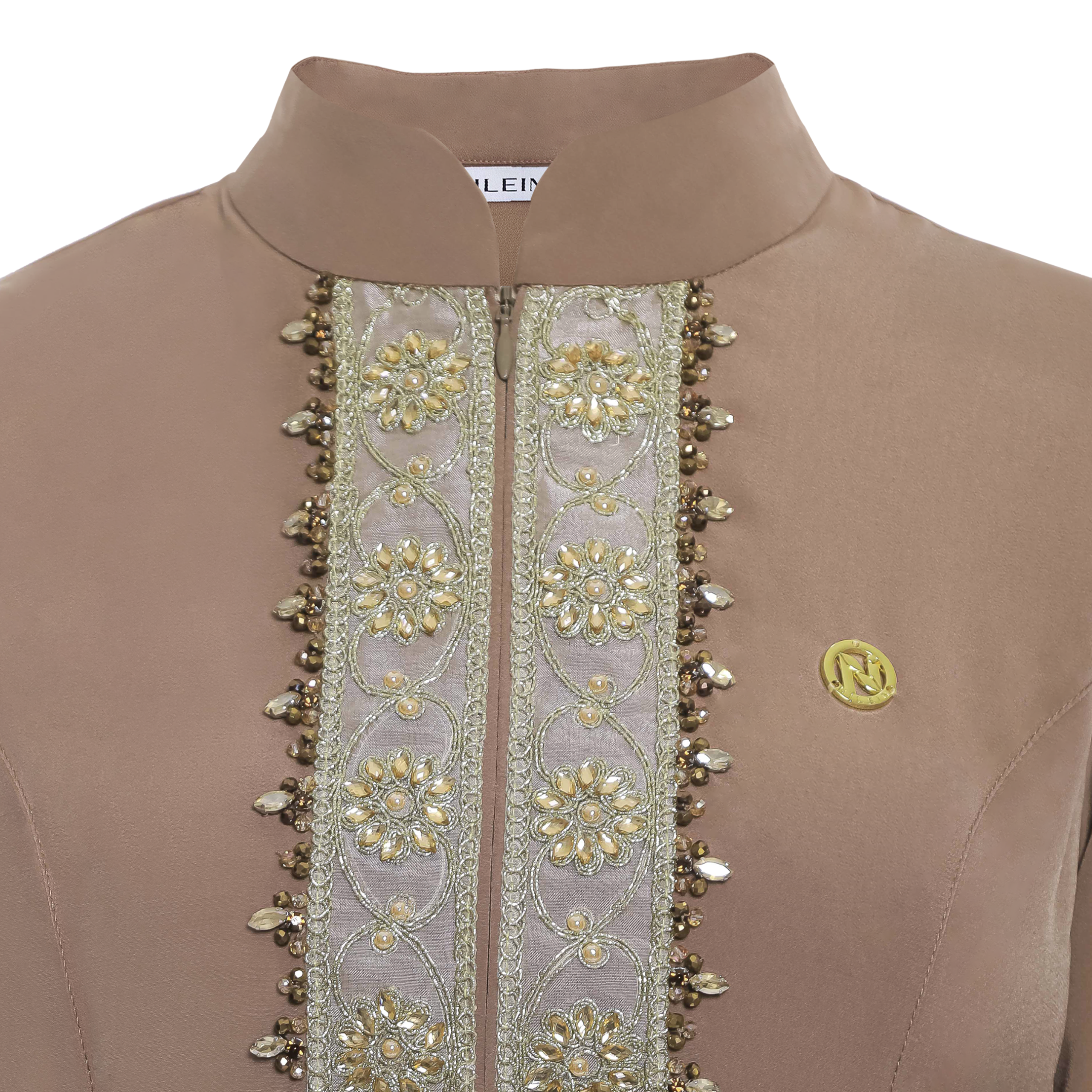 Peplum Long Dress in Premium Crepe - Mocca