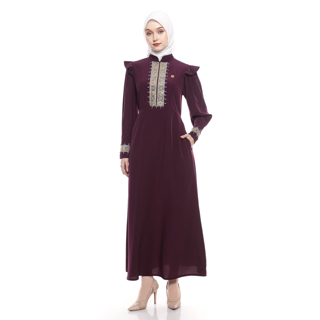Gamis Violet Peplum
