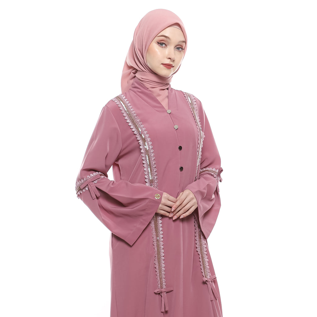 Abaya Dusty Sequence Full Accent