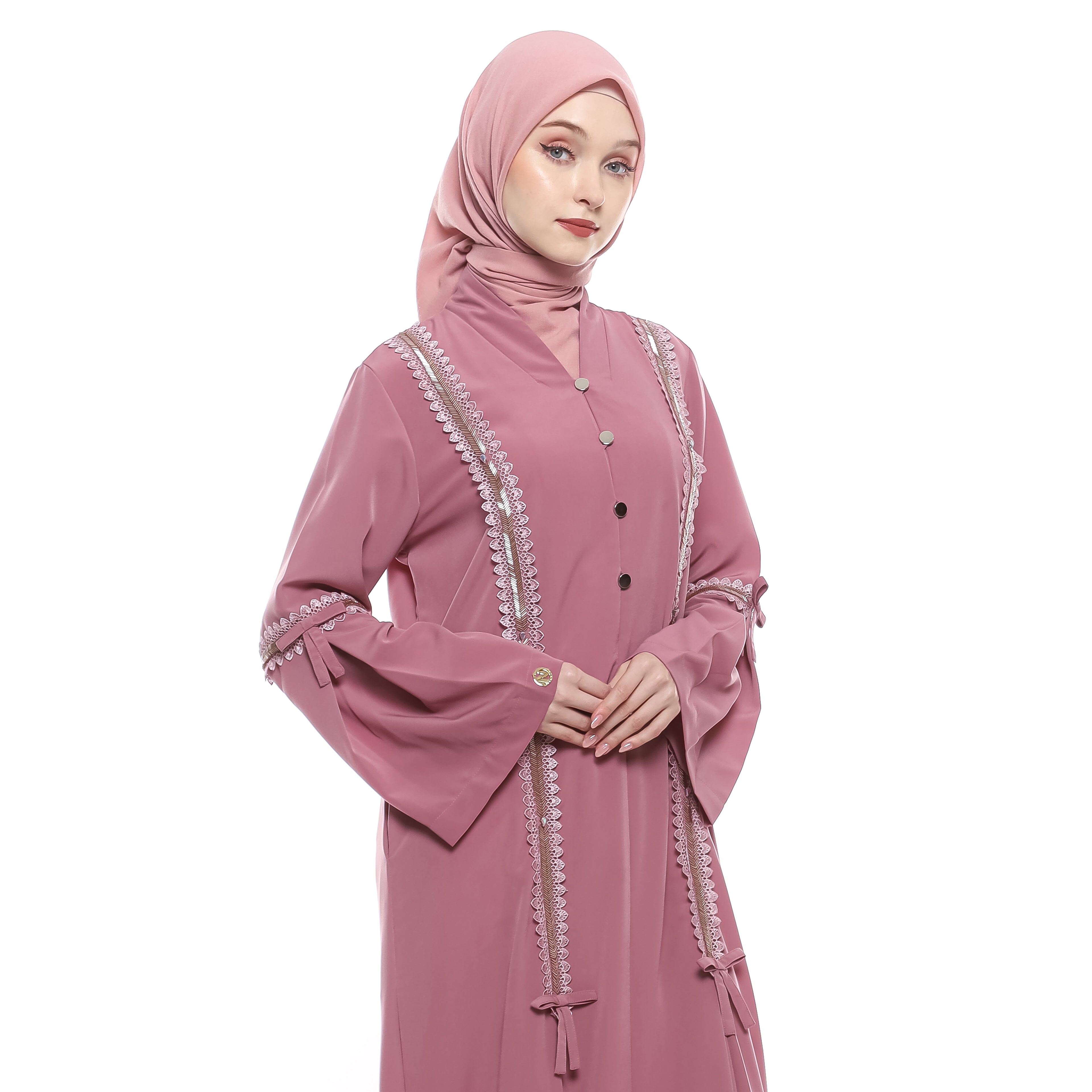 Abaya Dusty Sequence Full Accent