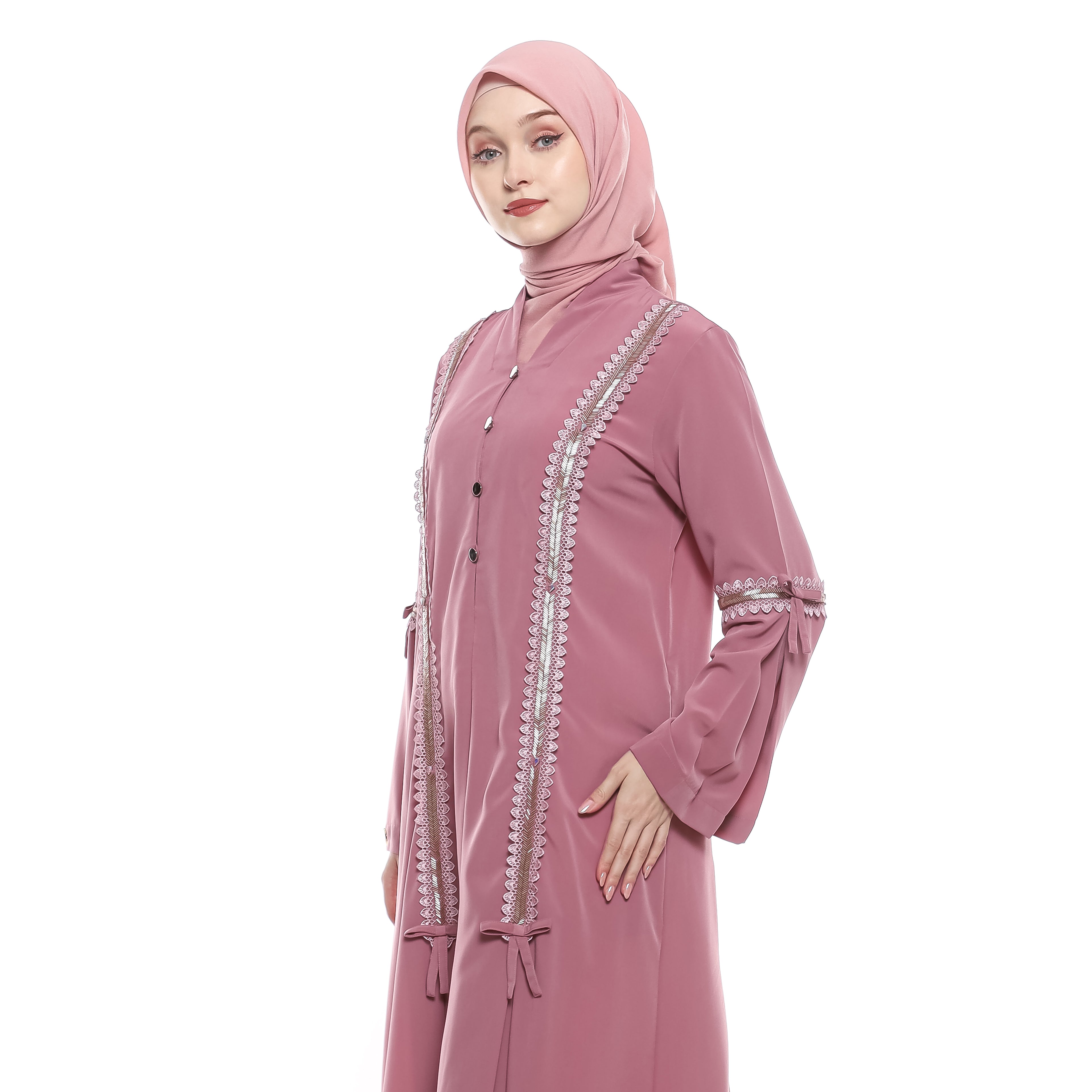 Abaya Dusty Sequence Full Accent