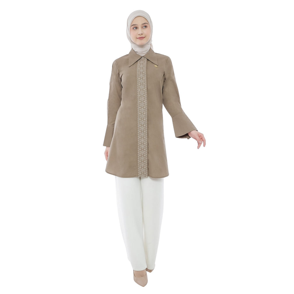 Embroidery Tunic - Taupe
