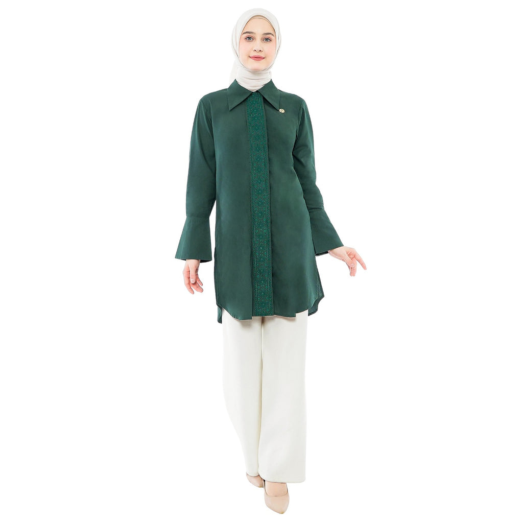 Embroidery Tunic - Emerald