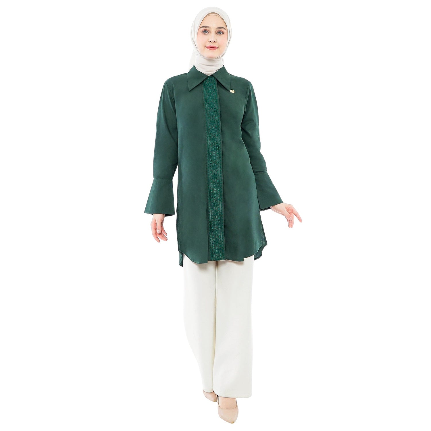 Embroidery Tunic - Emerald