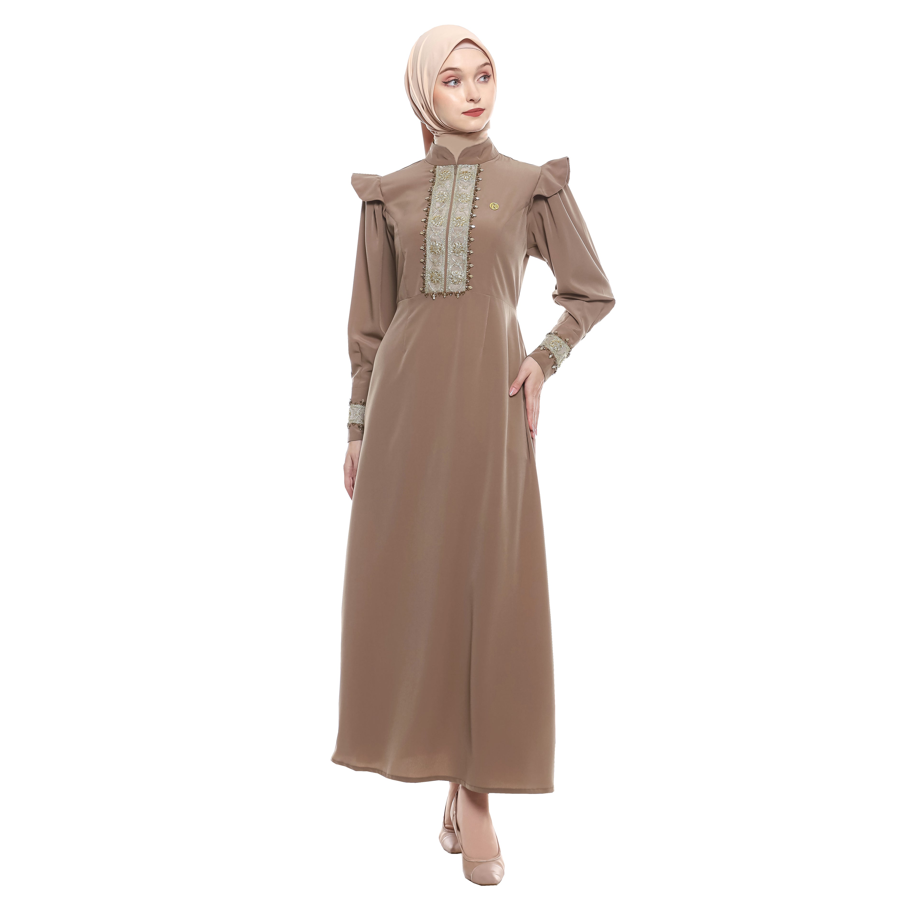 Gamis Mocca Peplum
