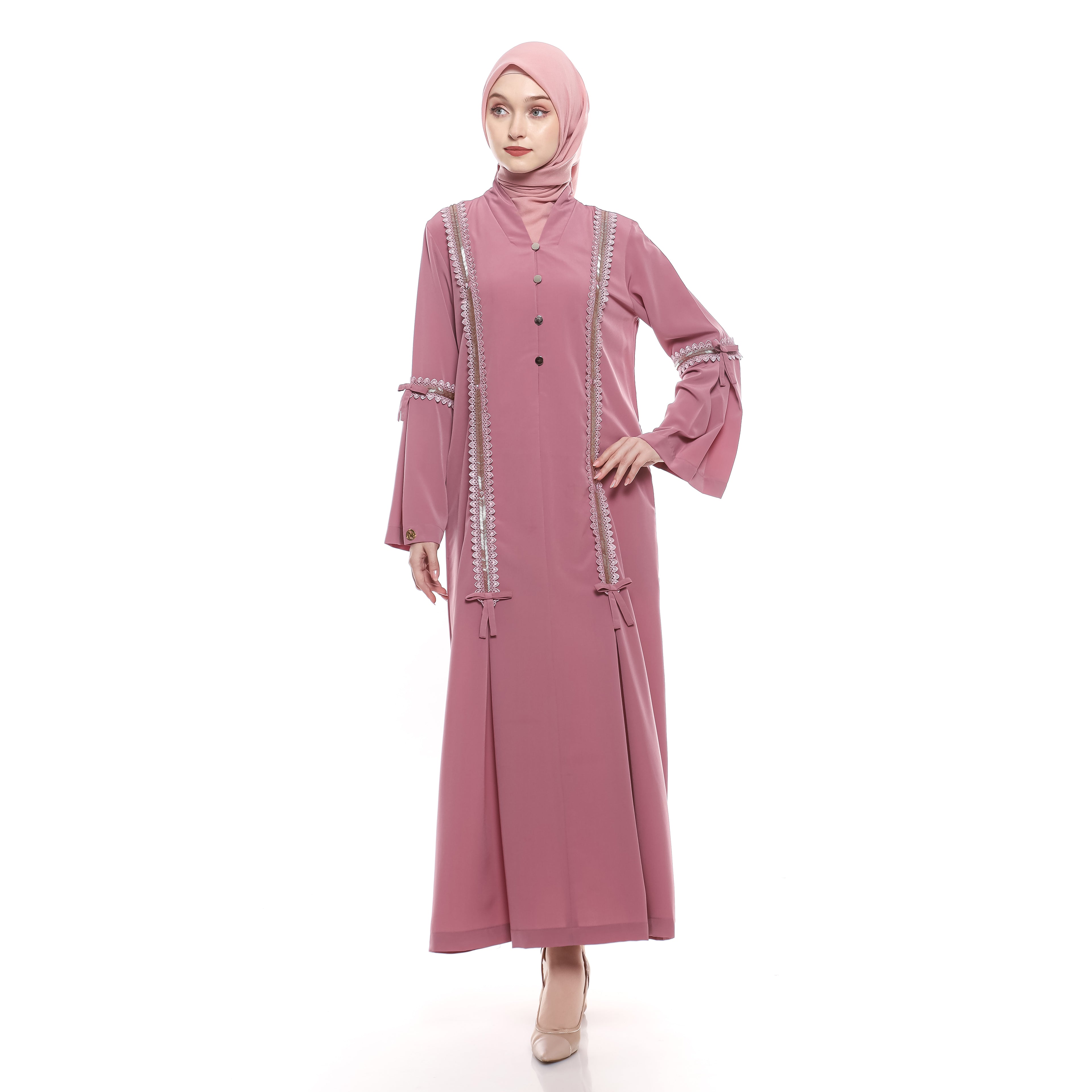 Abaya Dusty Sequence Full Accent