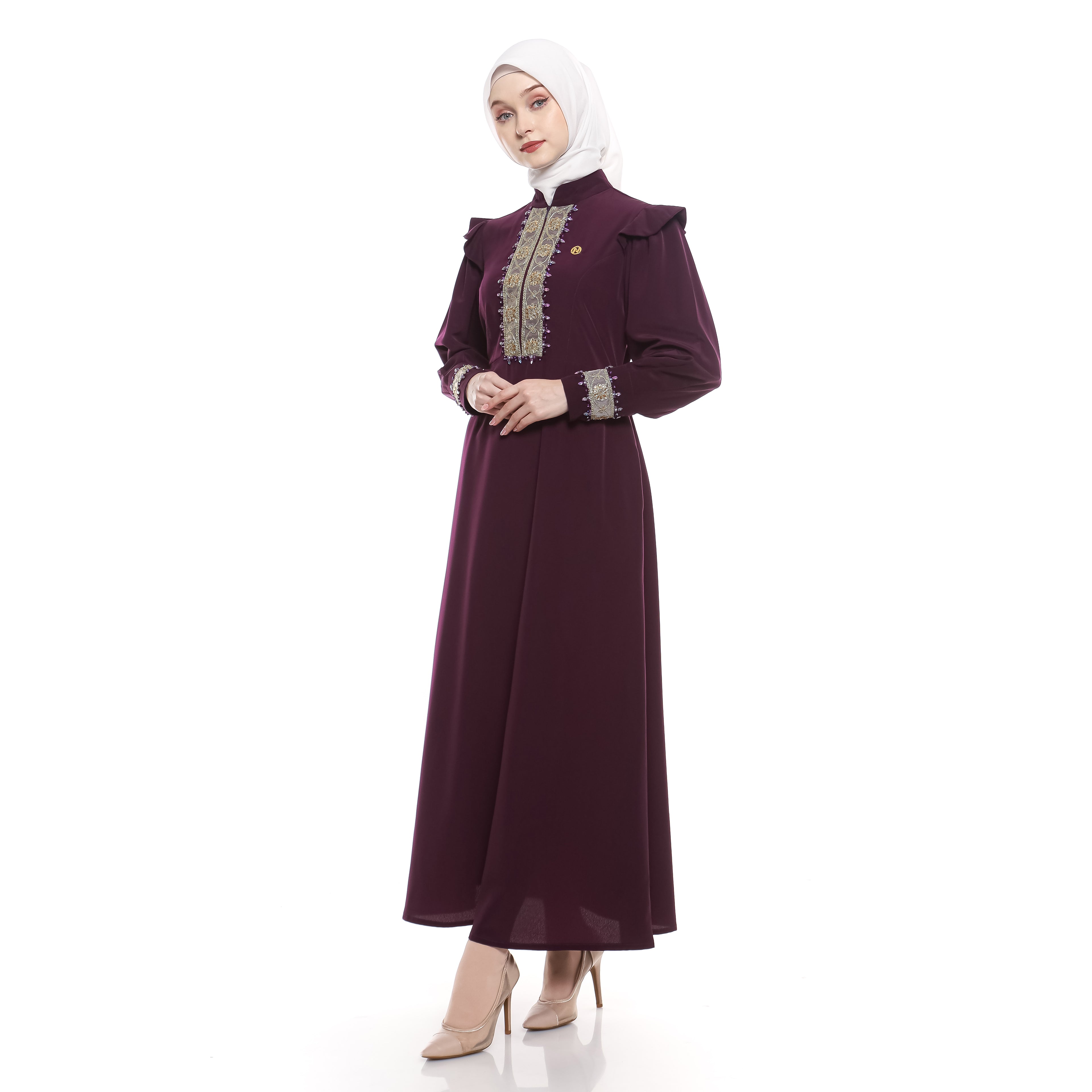 Gamis Violet Peplum