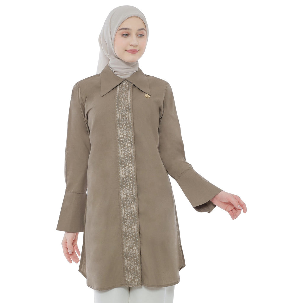 Embroidery Tunic - Taupe