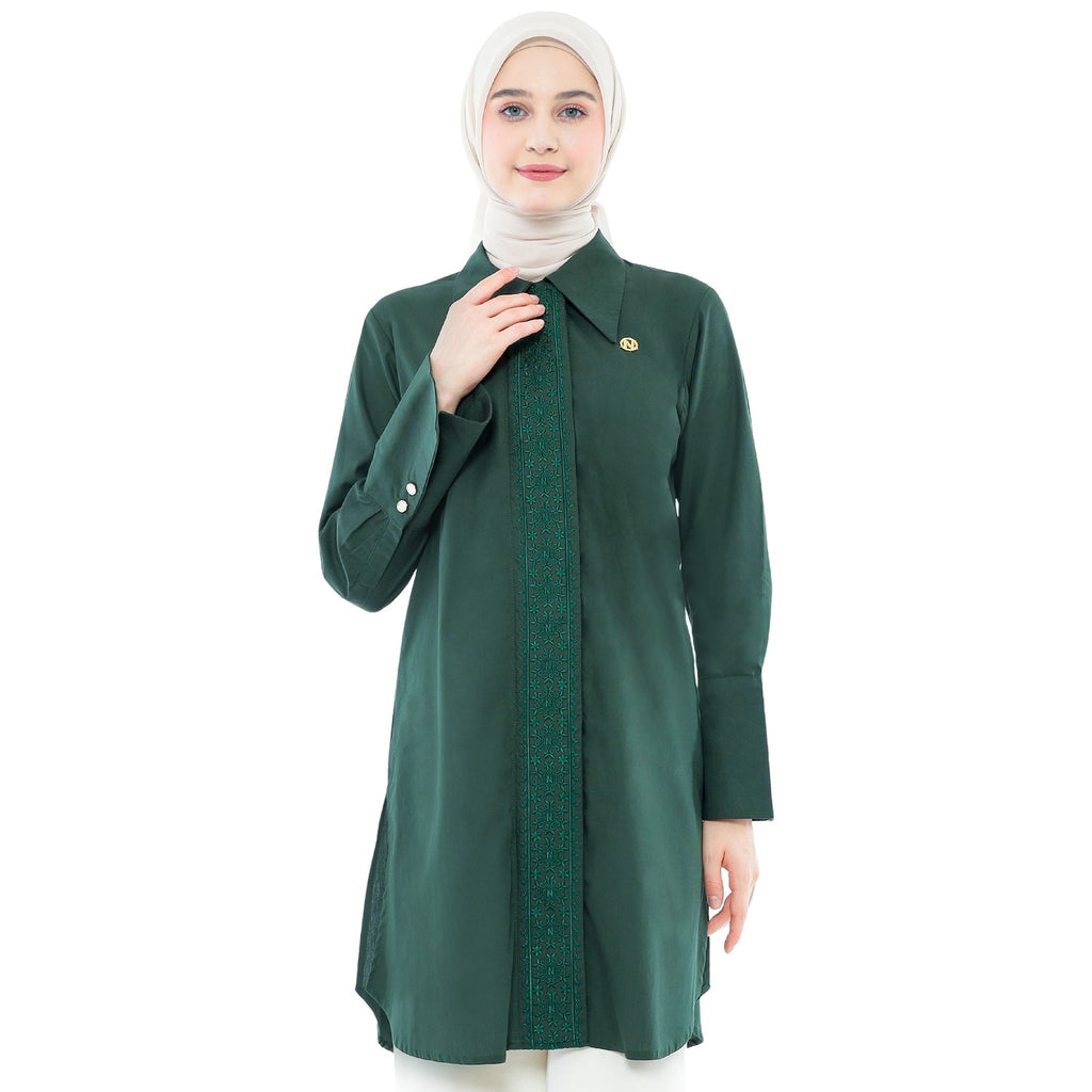 Embroidery Tunic - Emerald