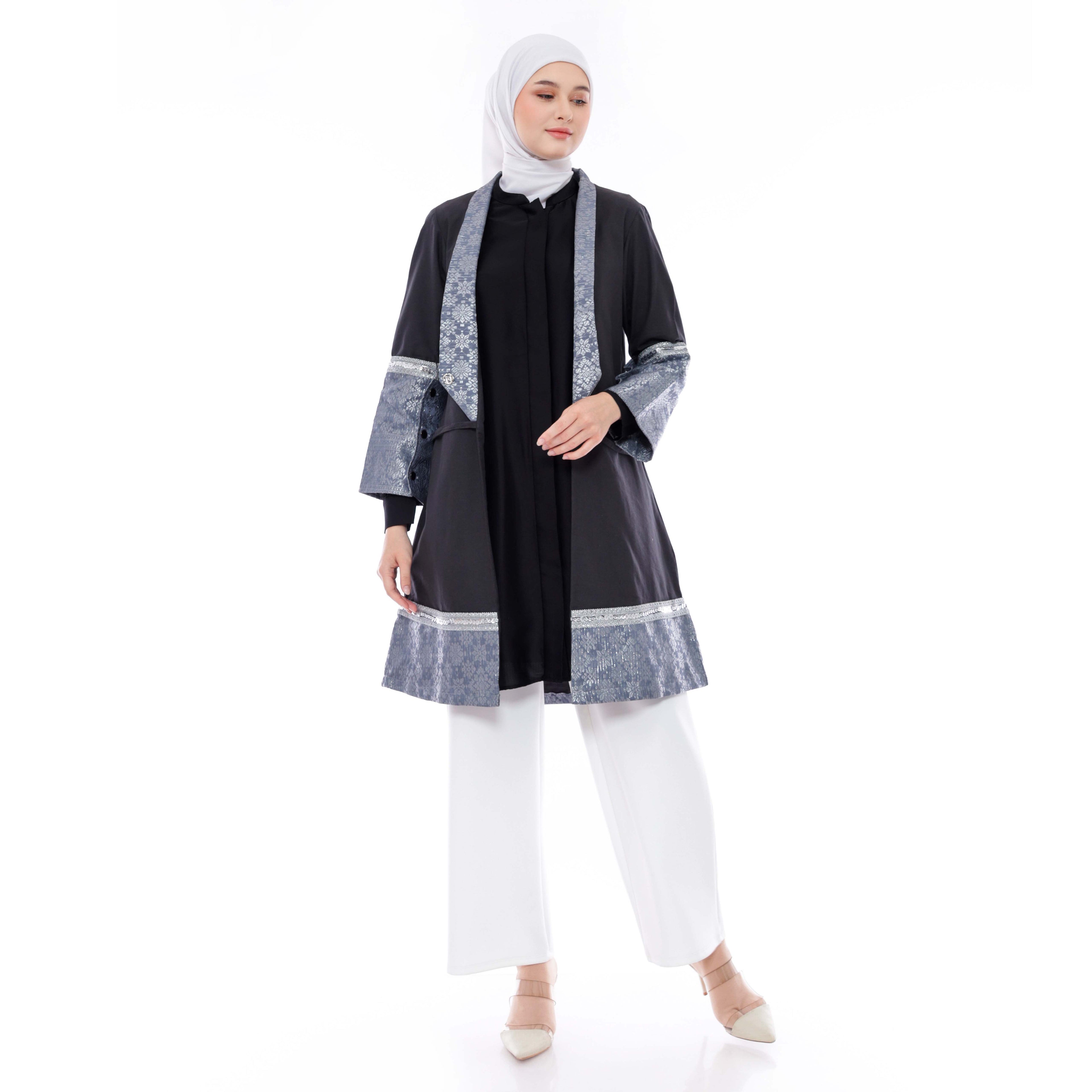 Outer Muslimah Etnik Double Tone