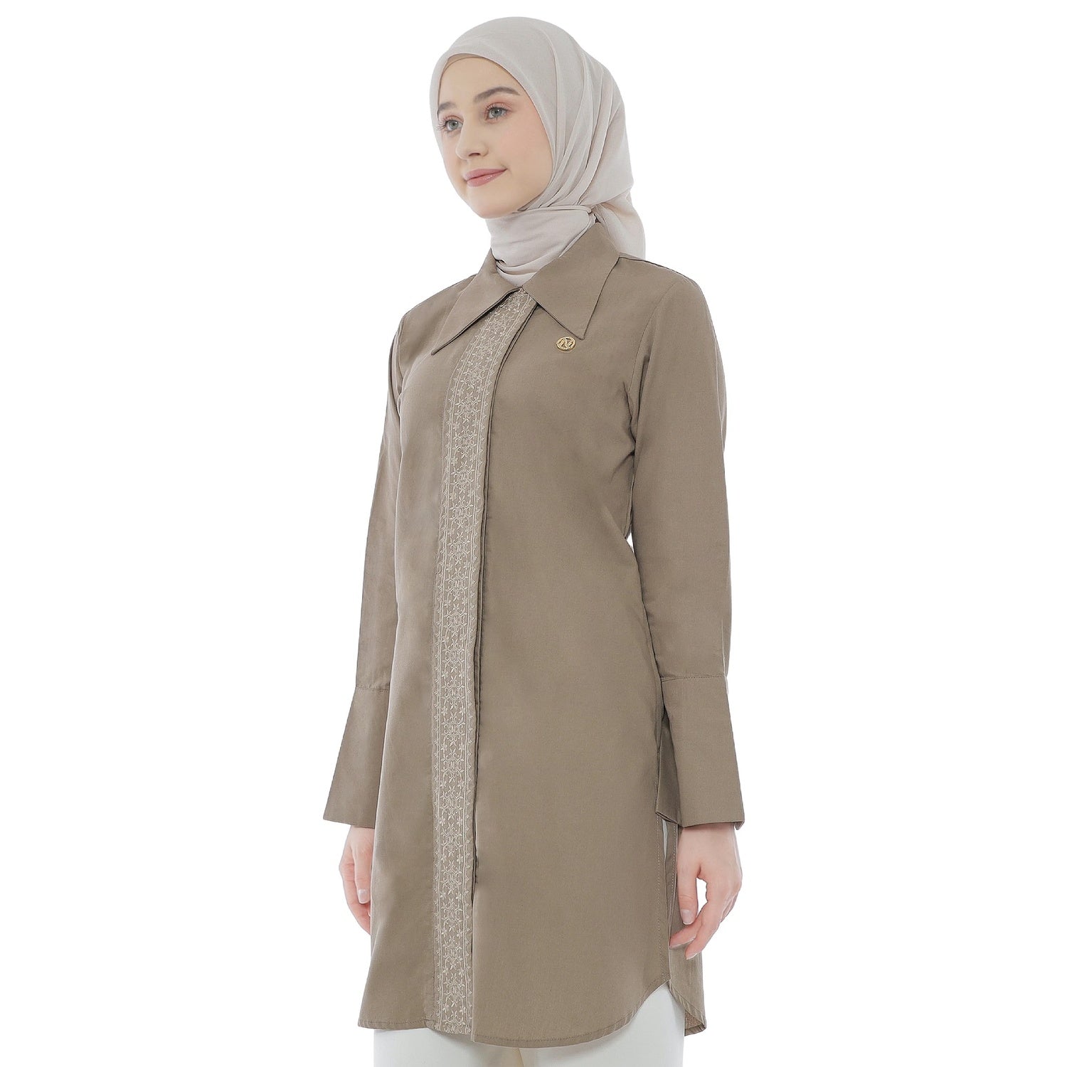 Embroidery Tunic - Taupe