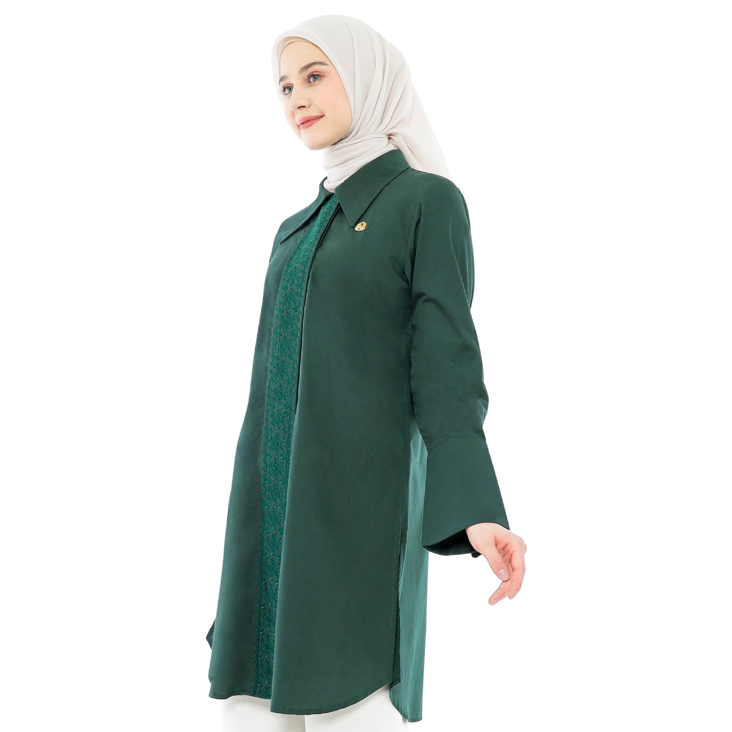 Embroidery Tunic - Emerald