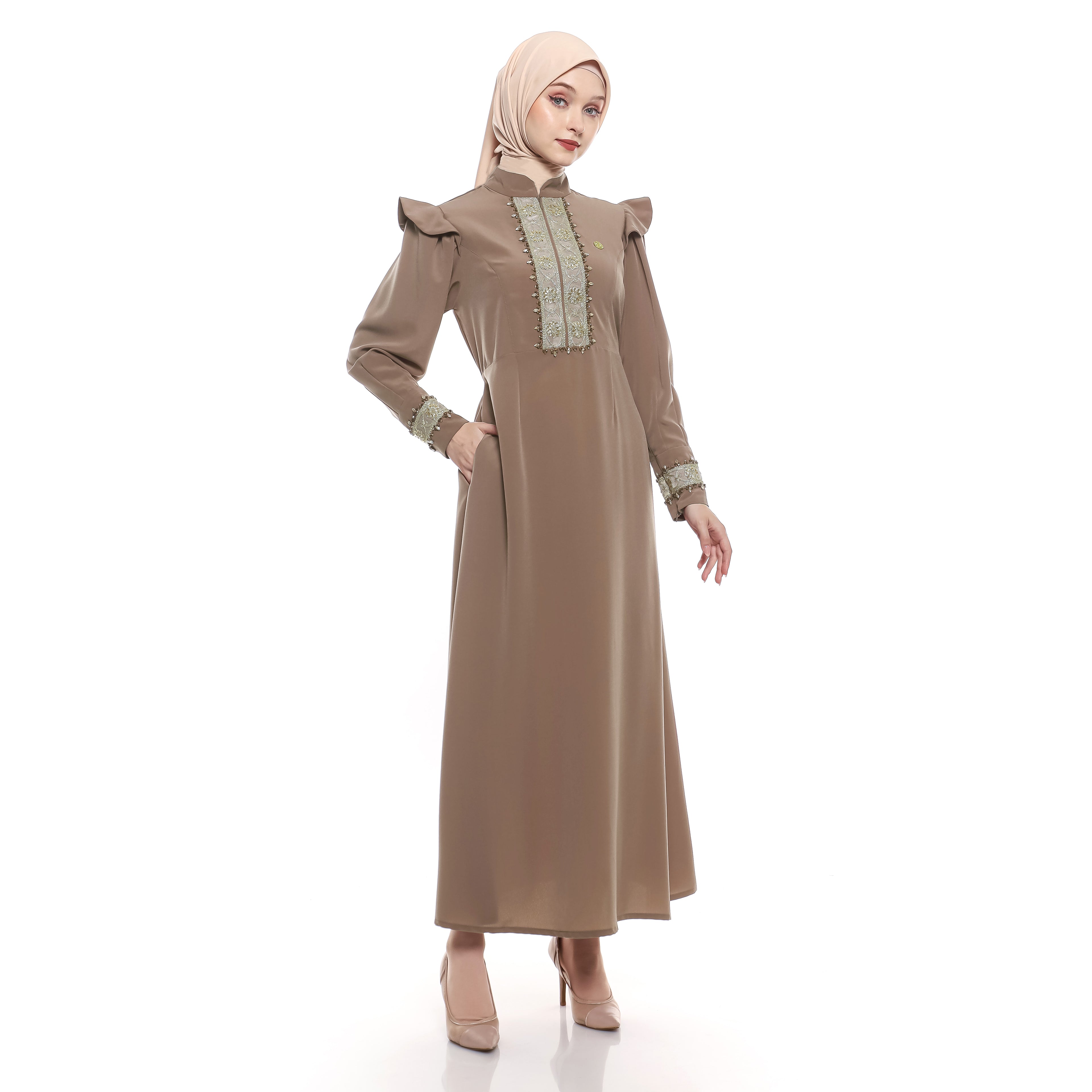 Gamis Mocca Peplum