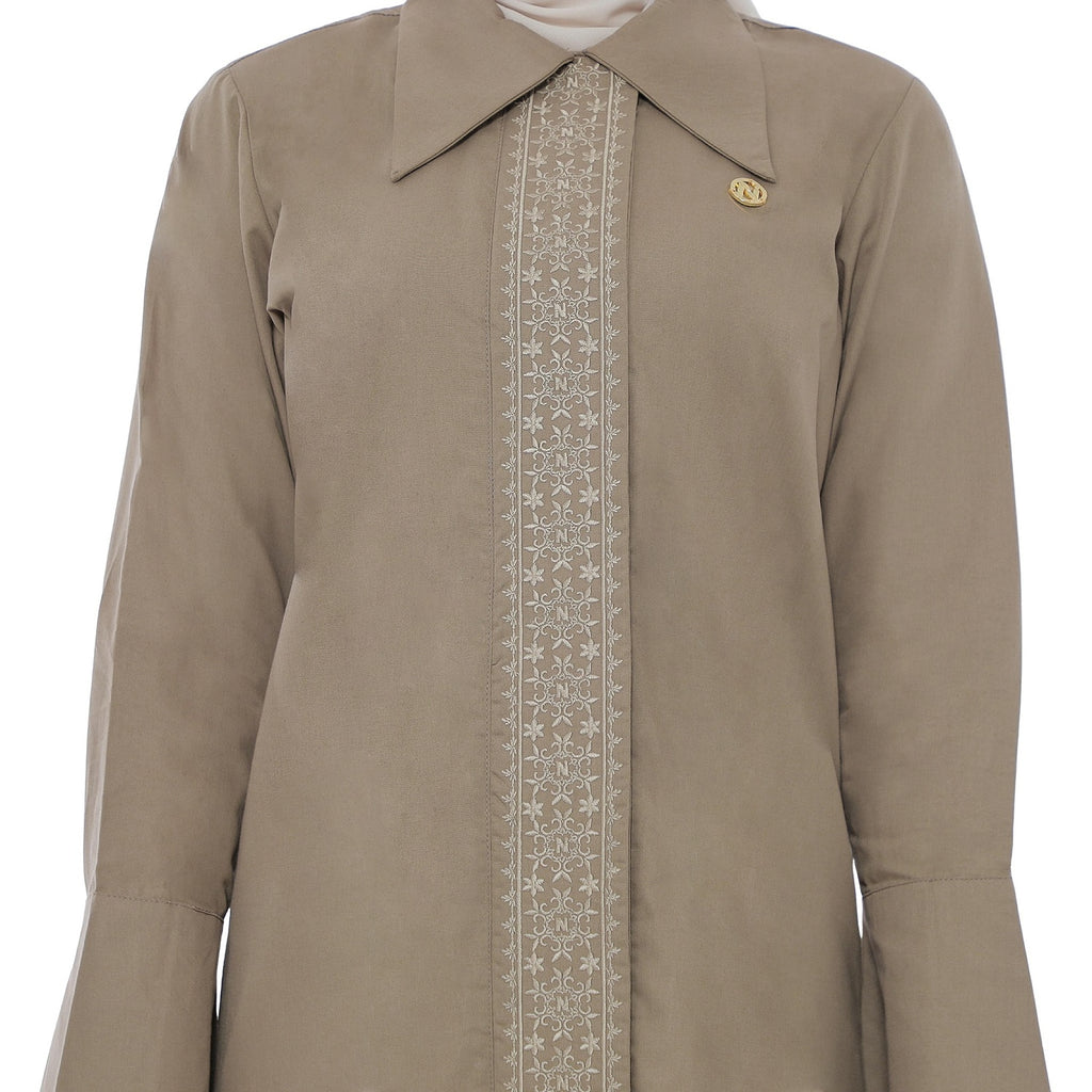 Embroidery Tunic - Taupe