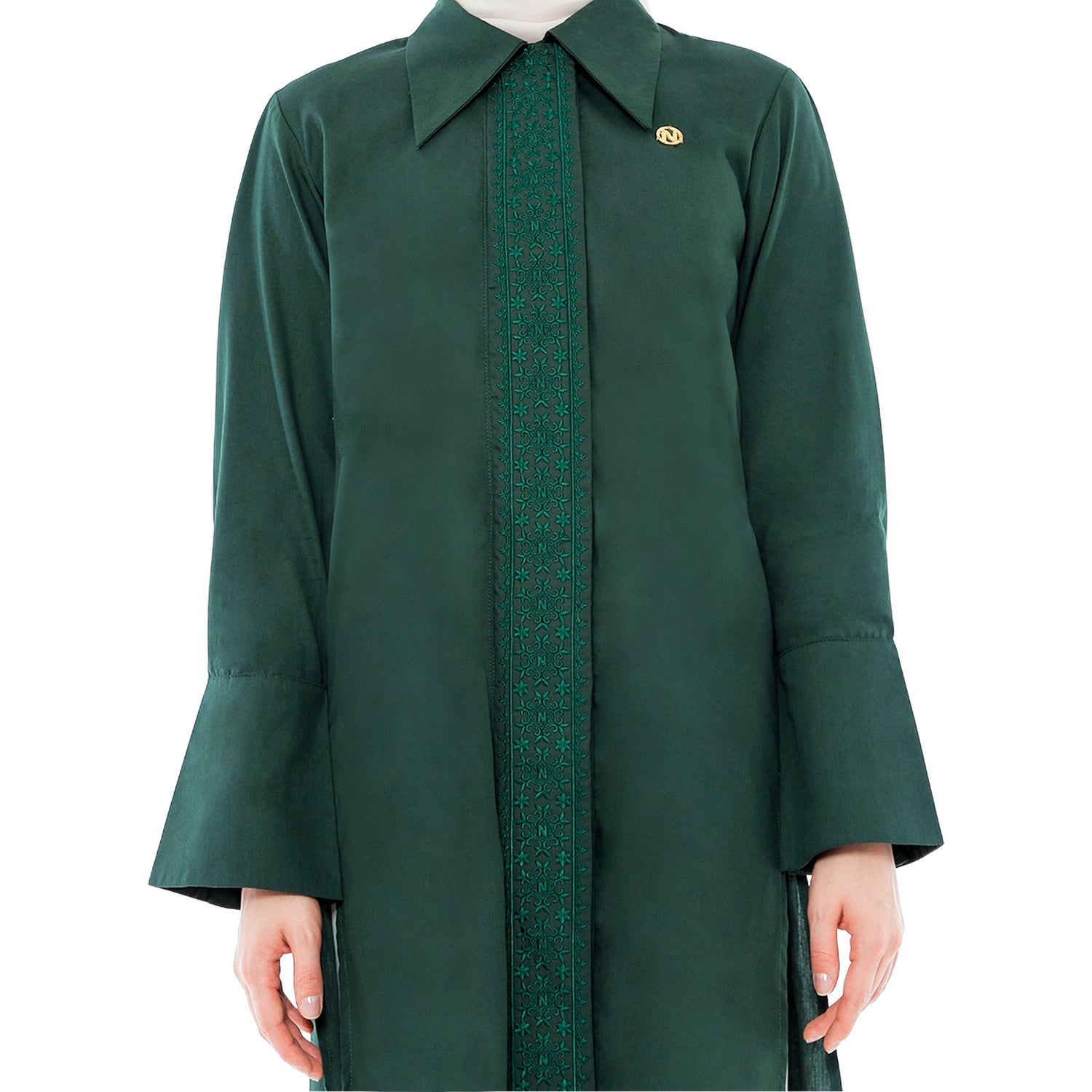 Embroidery Tunic - Emerald