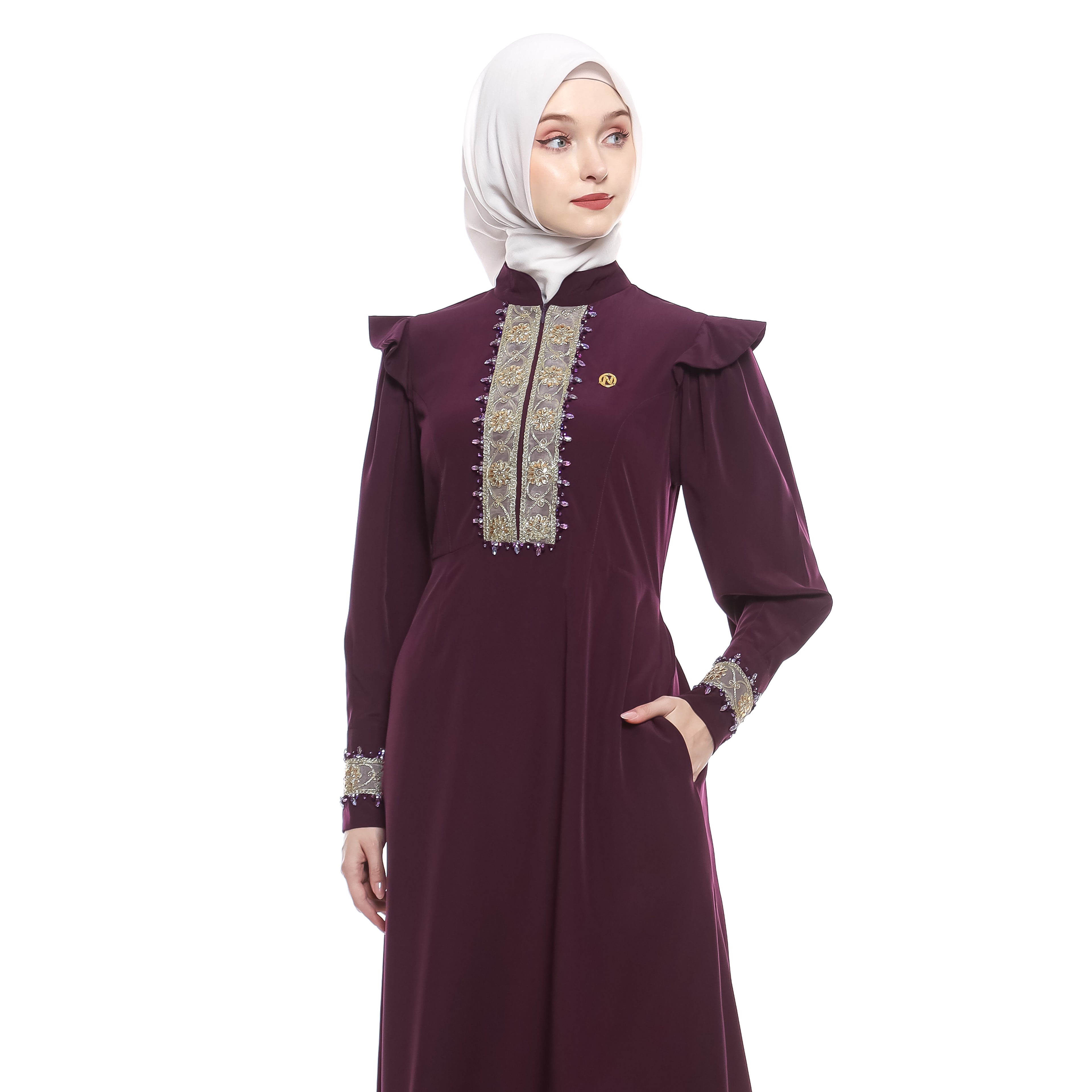 Gamis Violet Peplum