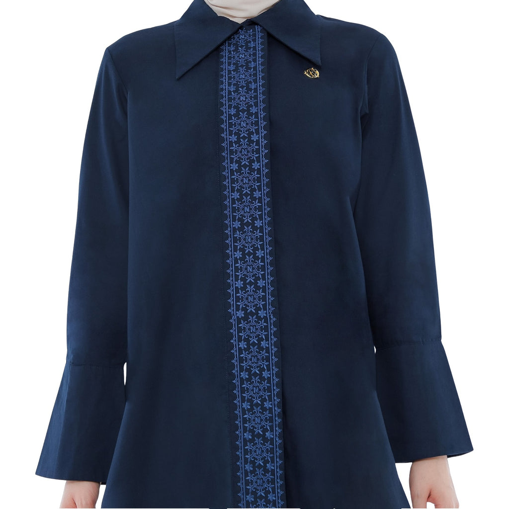 Embroidery Tunic - Navy