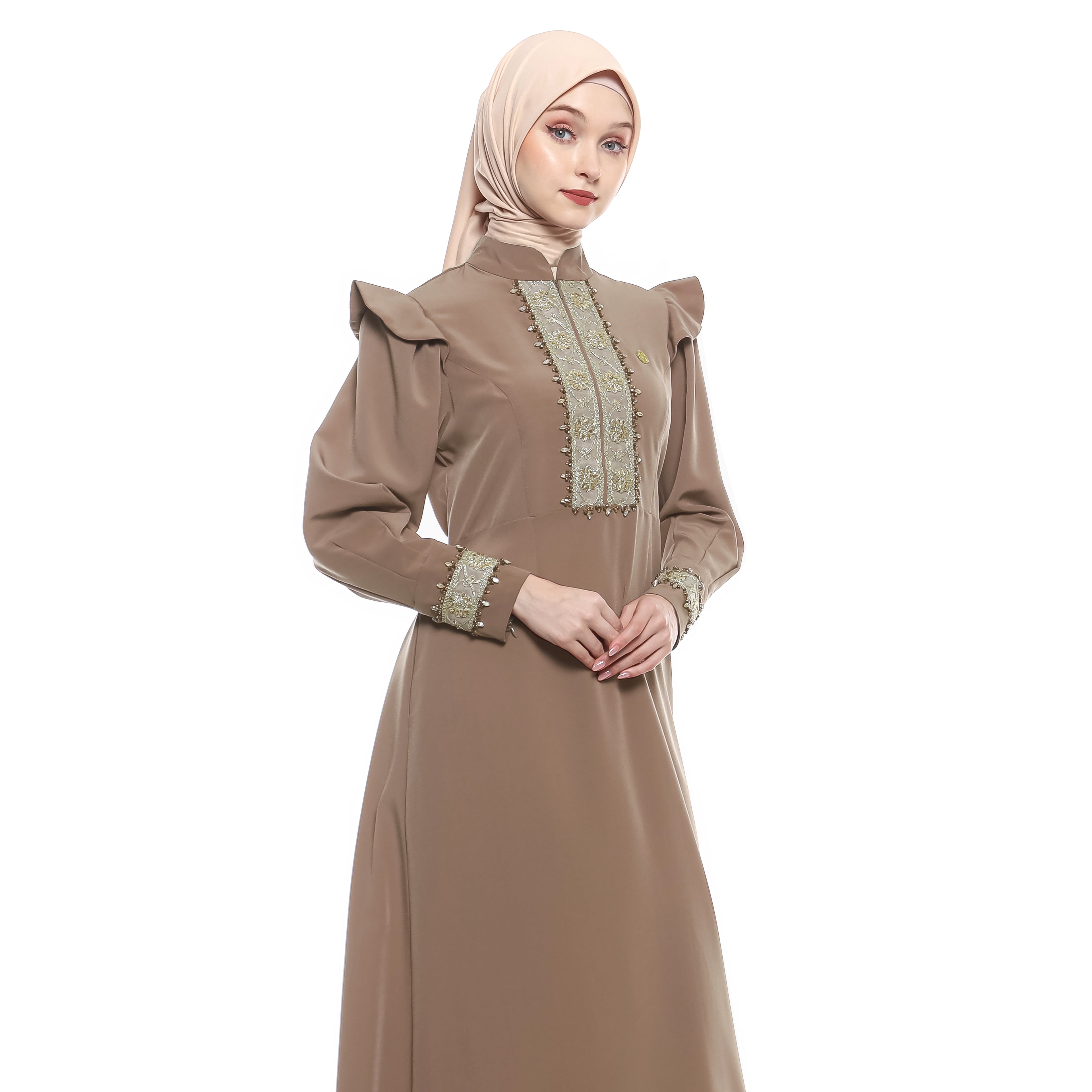 Gamis Mocca Peplum