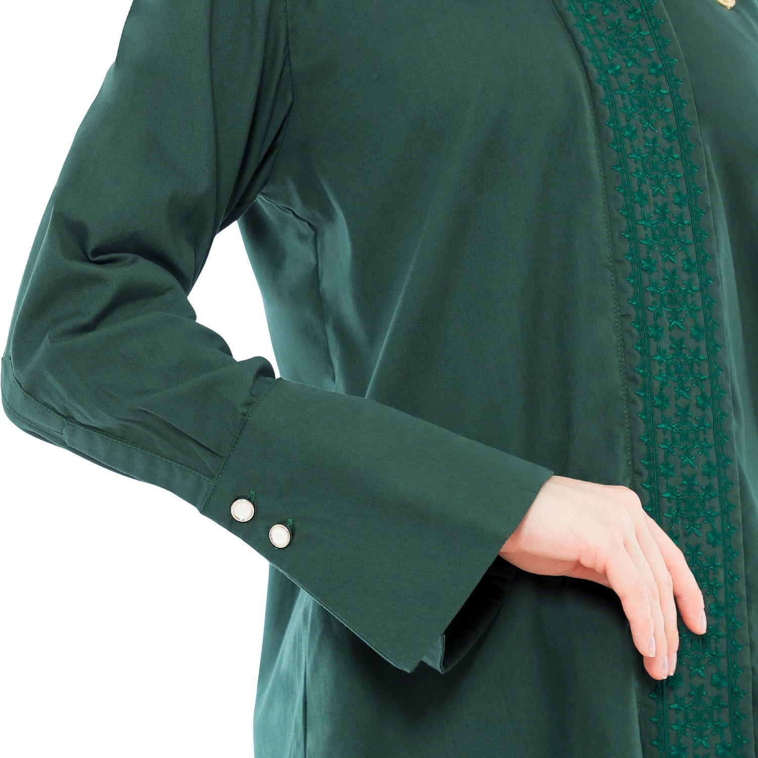 Embroidery Tunic - Emerald