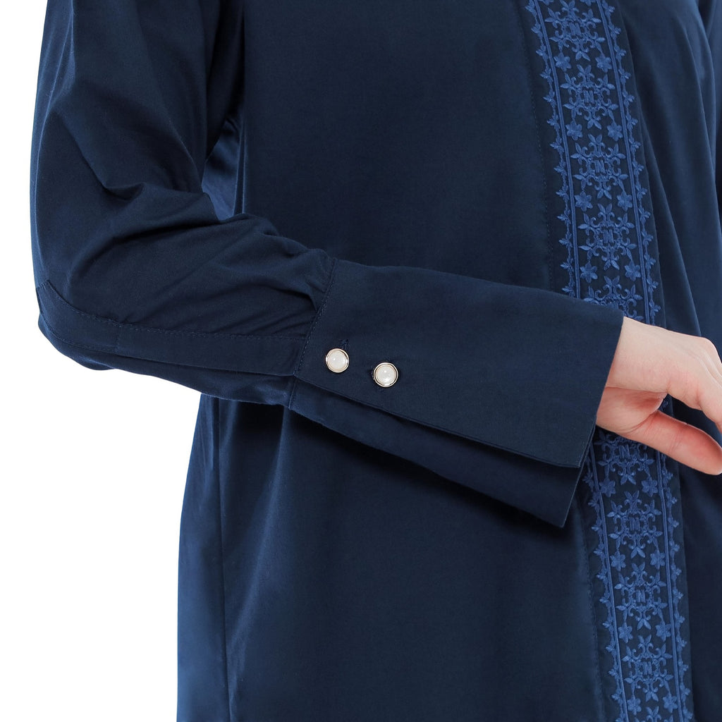 Embroidery Tunic - Navy