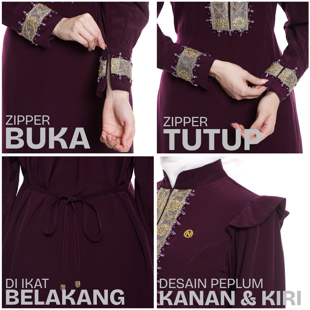 Gamis Violet Peplum
