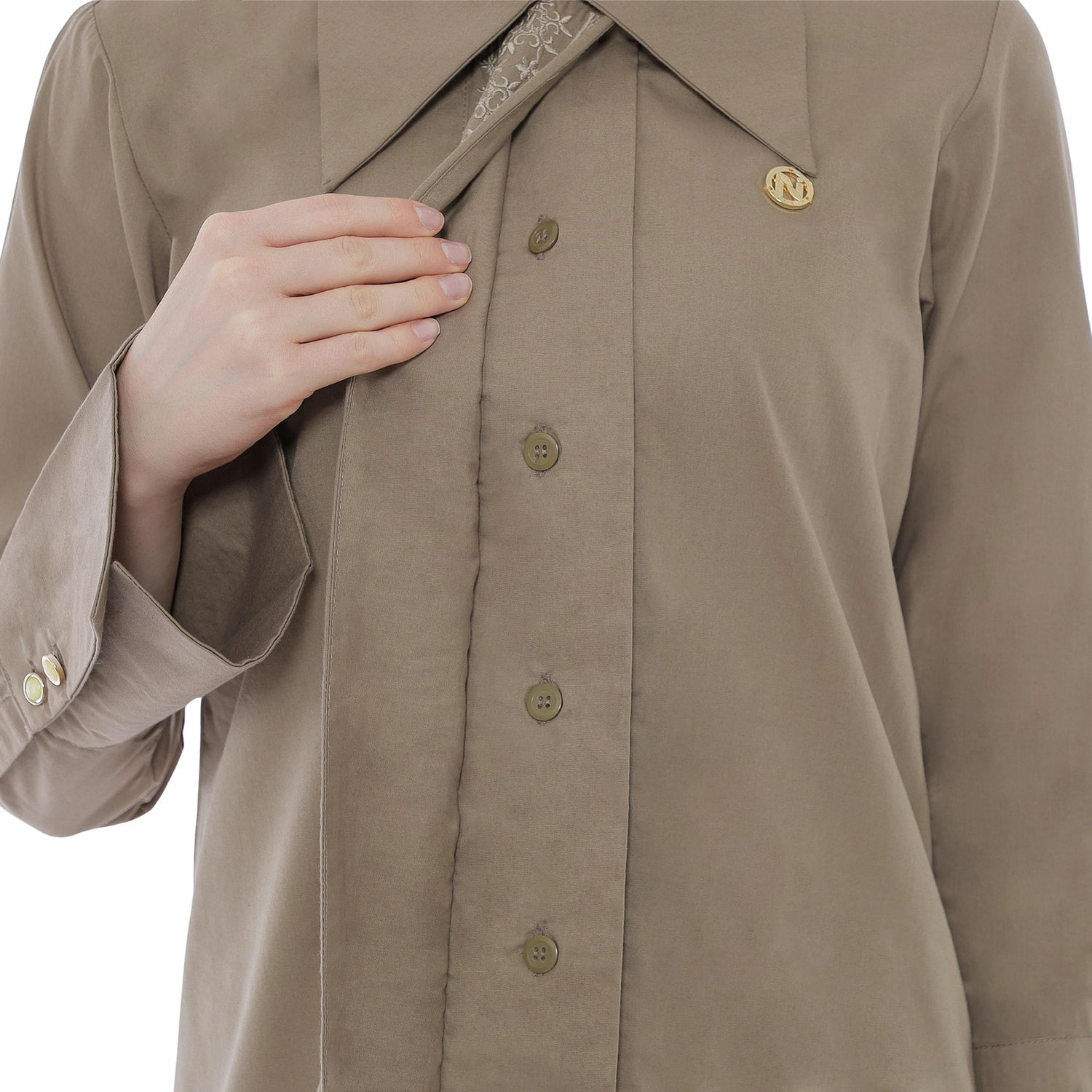 Embroidery Tunic - Taupe