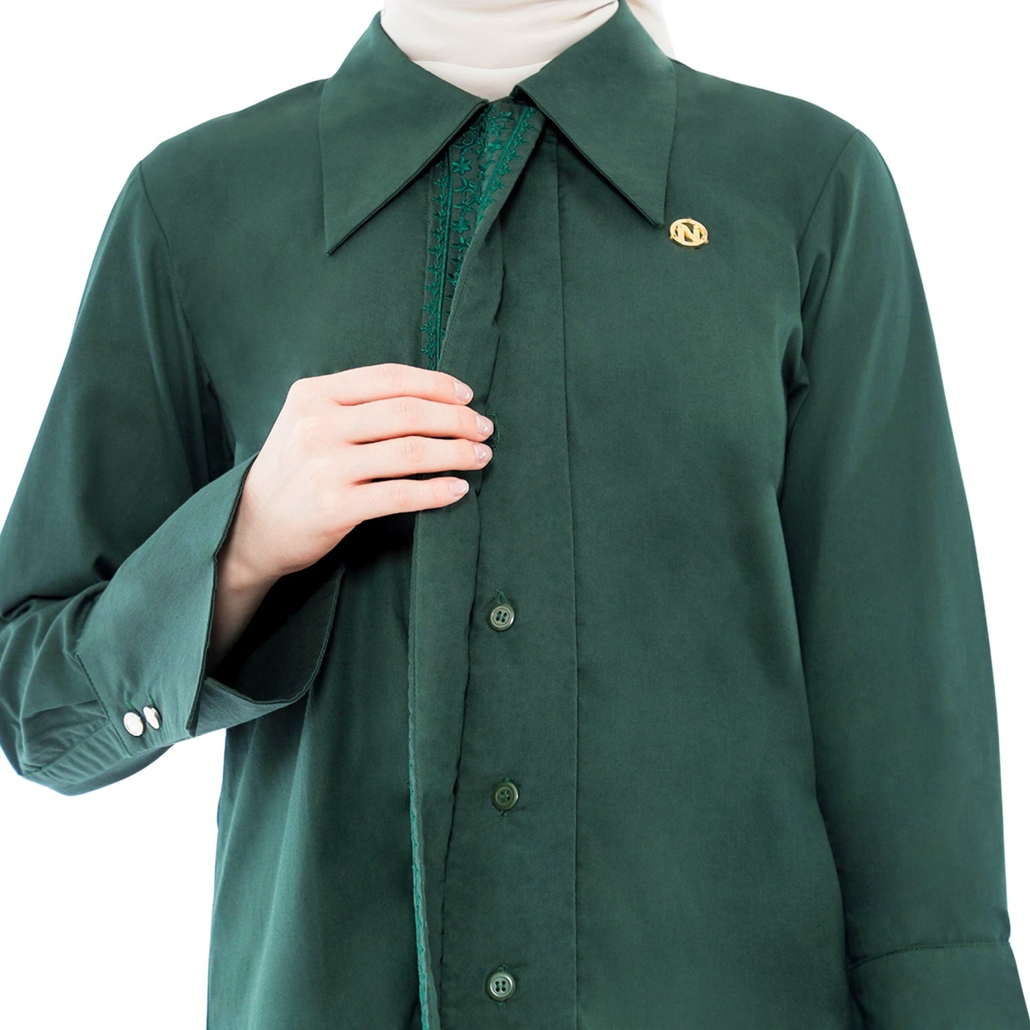 Embroidery Tunic - Emerald