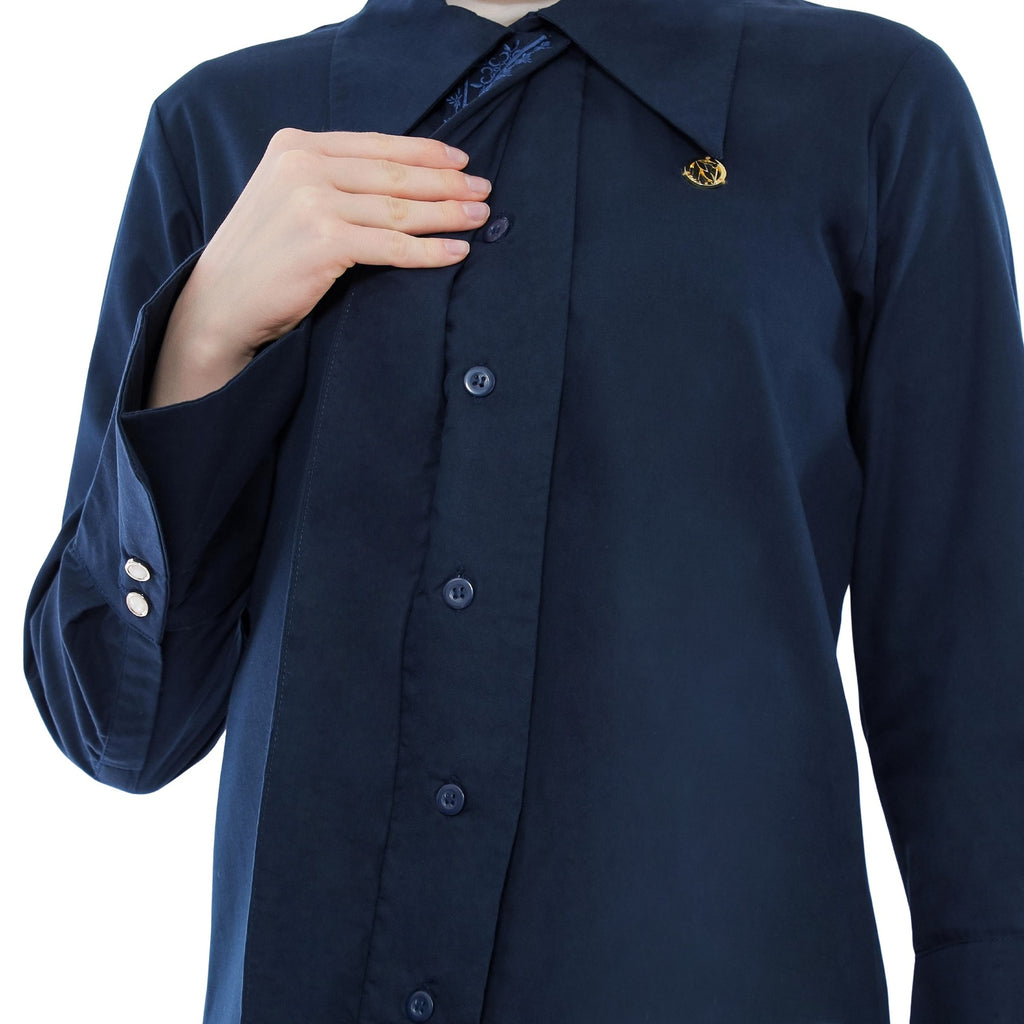 Embroidery Tunic - Navy