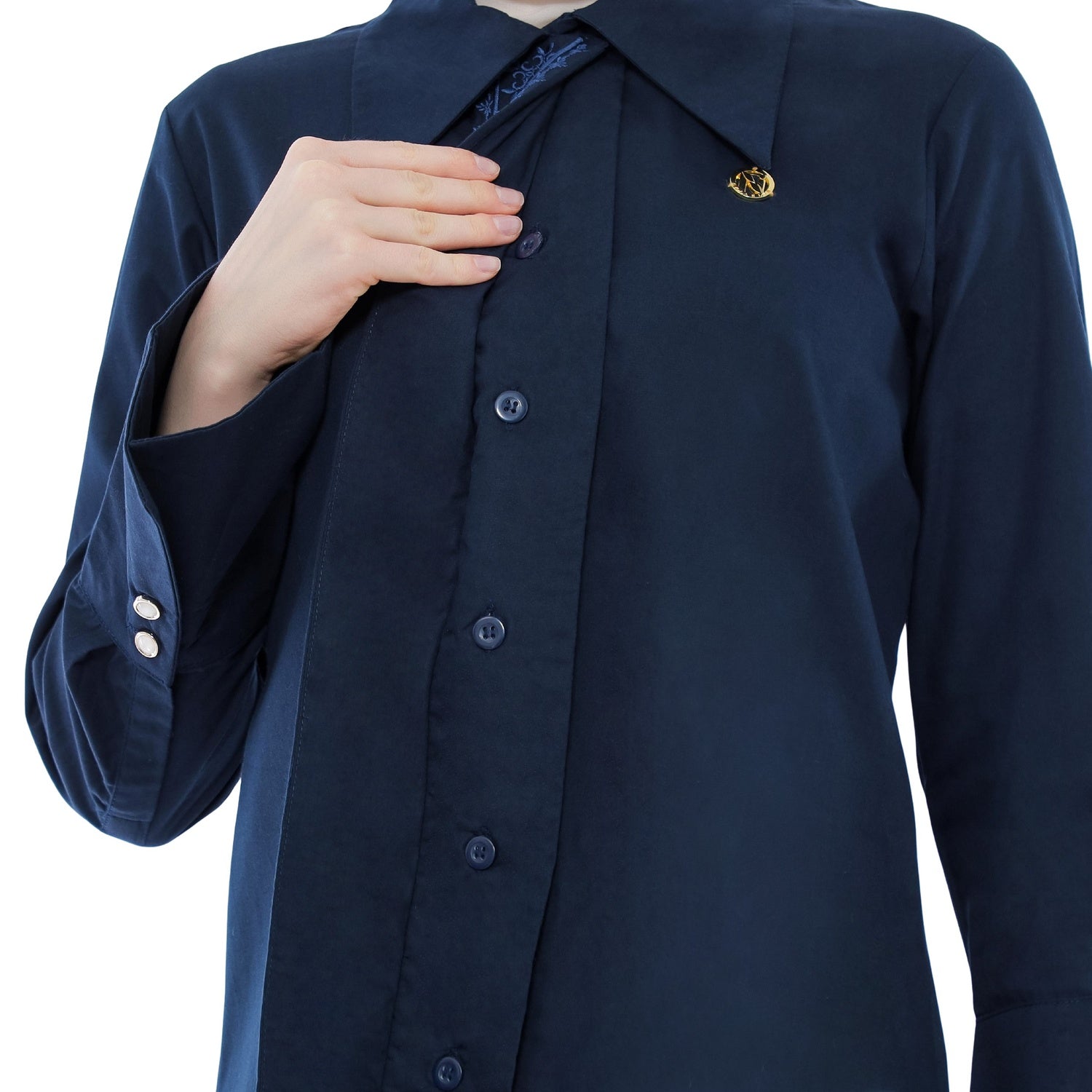 Embroidery Tunic - Navy