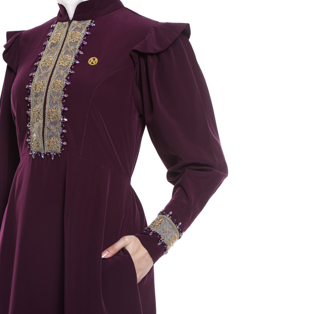 Gamis Violet Peplum