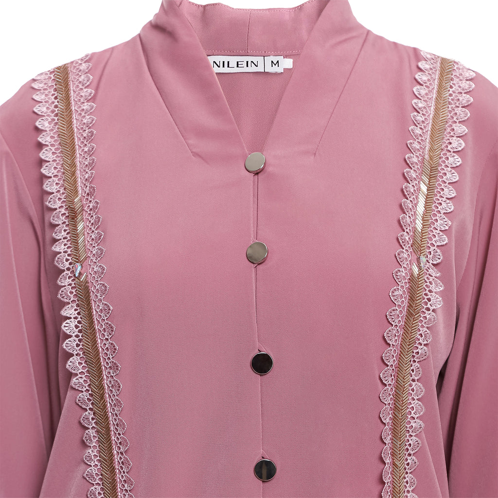 Abaya Dusty Sequence Full Accent