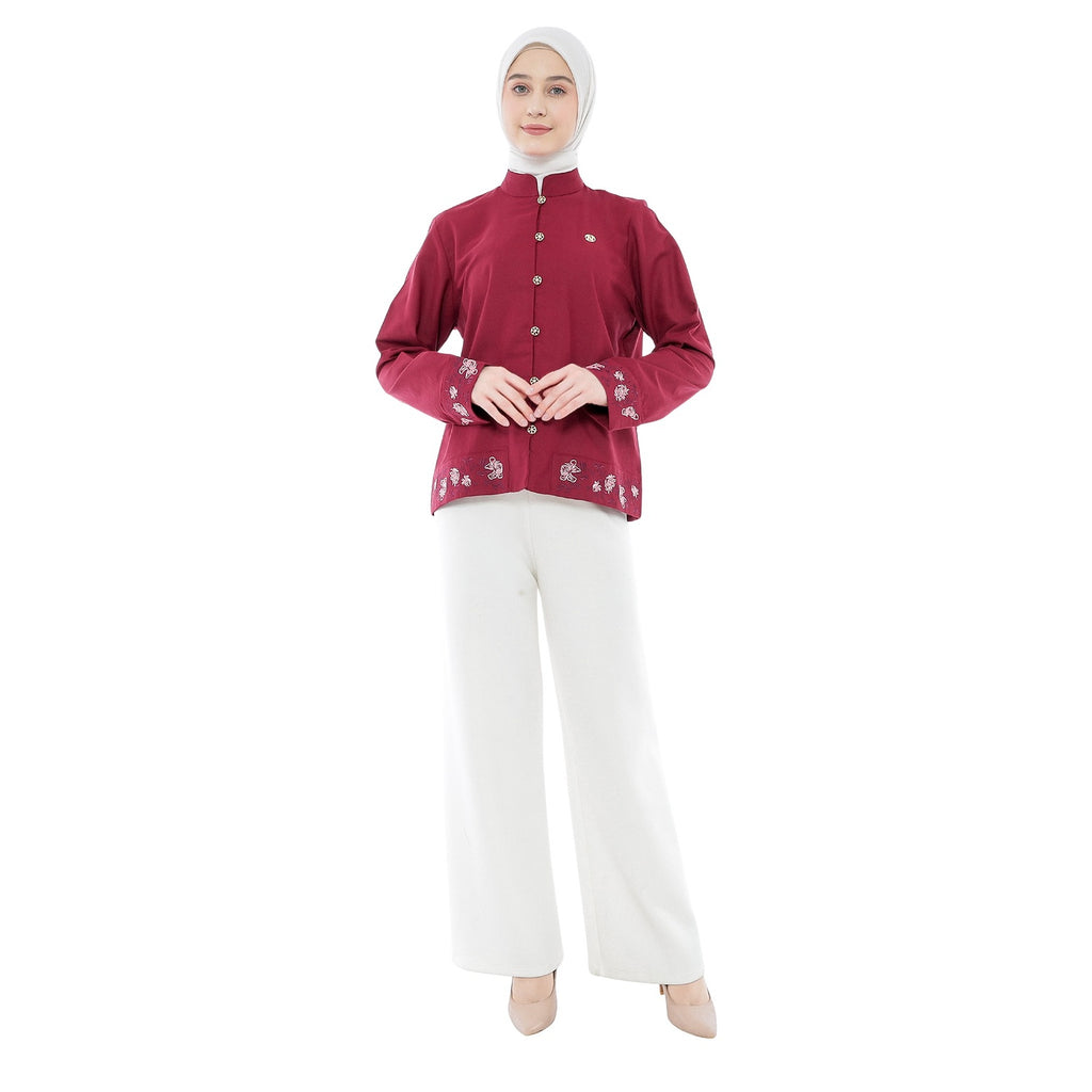 Embroidery Blouse - Maroon