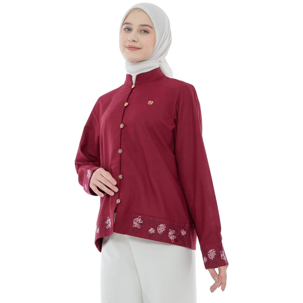 Embroidery Blouse - Maroon