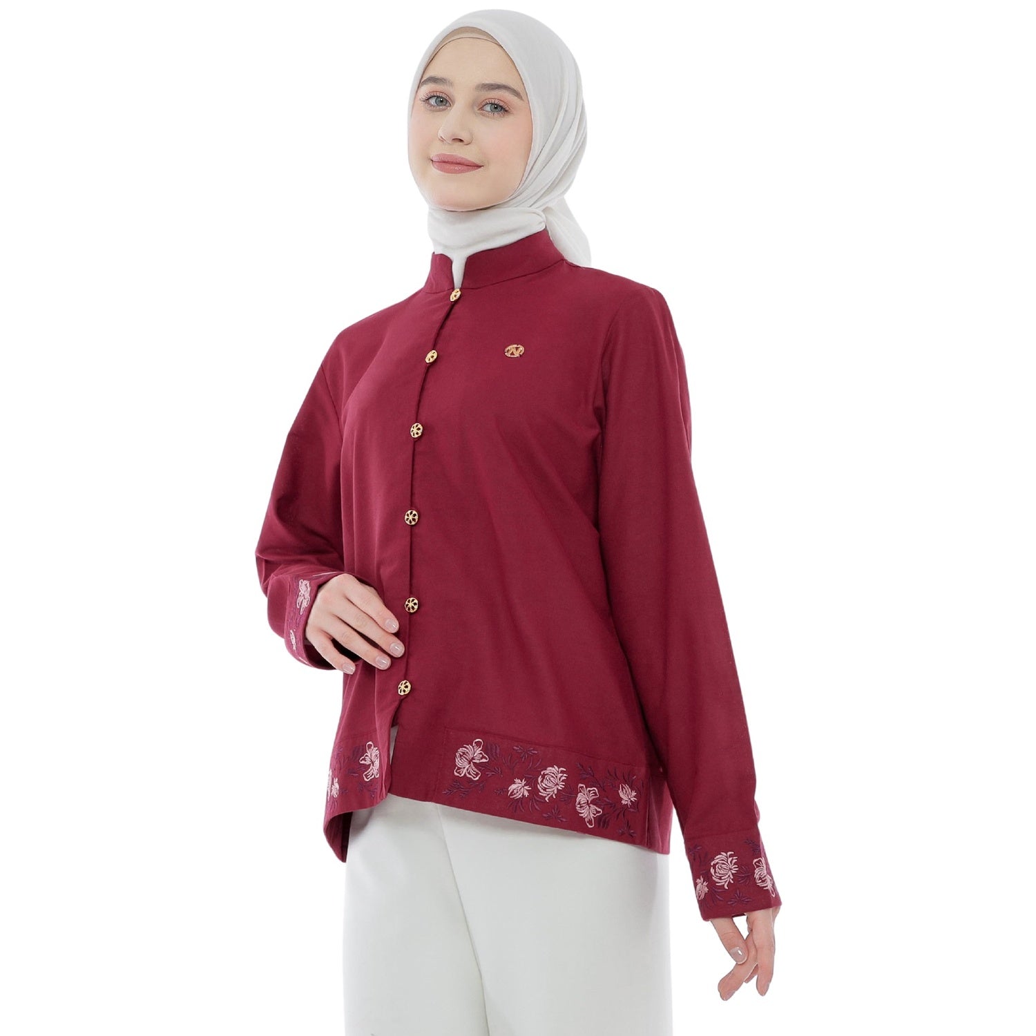 Embroidery Blouse - Maroon