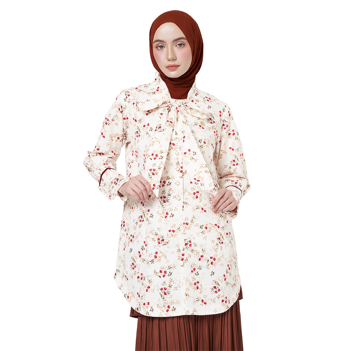 Floral Tunic Shirt – Cream