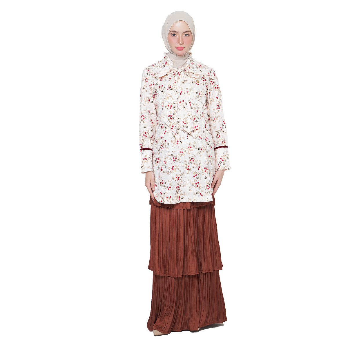 Floral Tunic Shirt – Cream