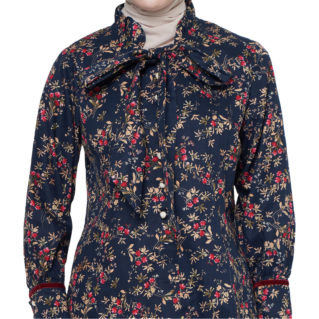 Floral Tunic Shirt – Navy