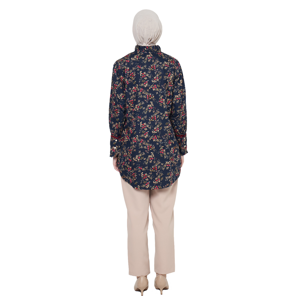 Floral Tunic Shirt – Navy