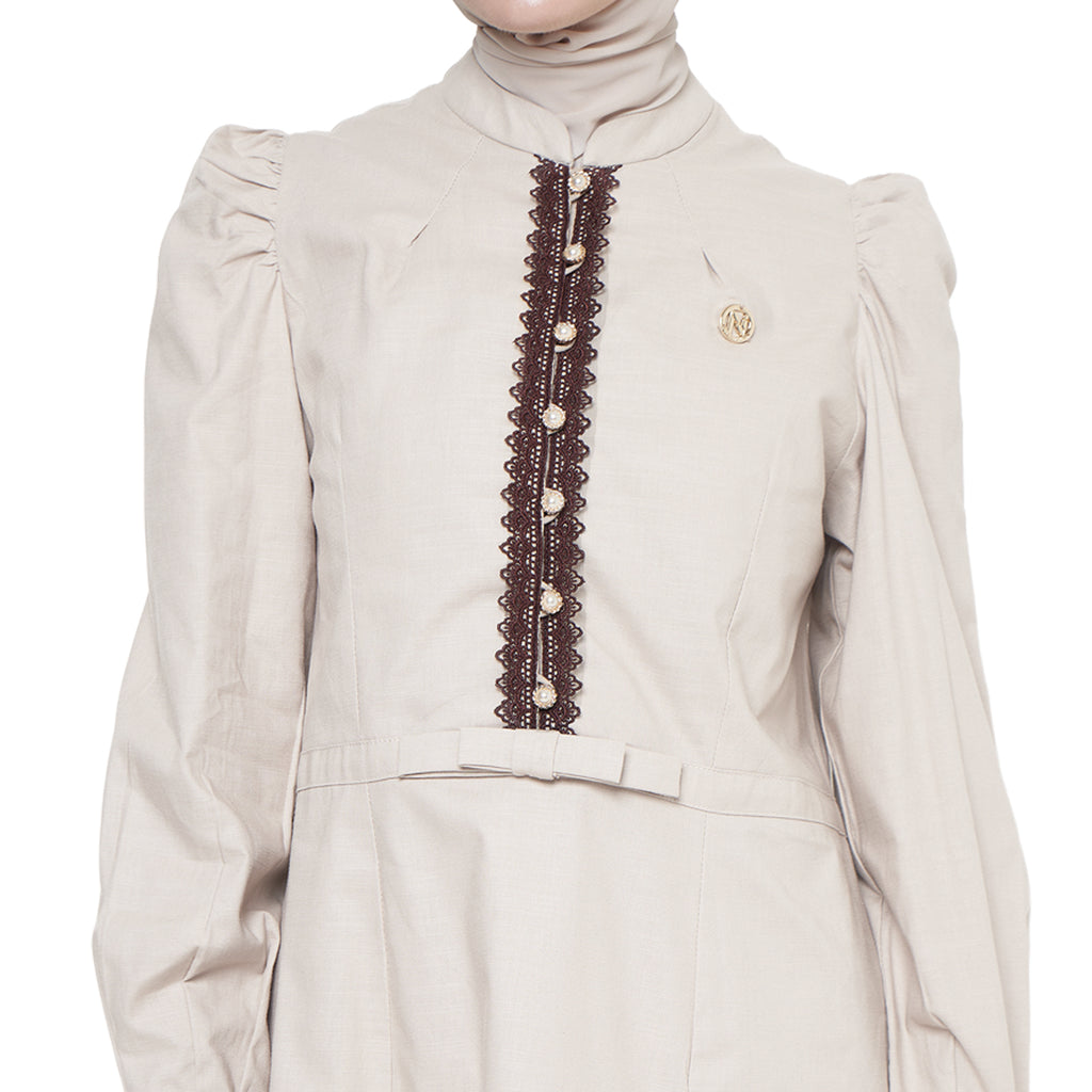 Lace Tunic Blouse - Taupe