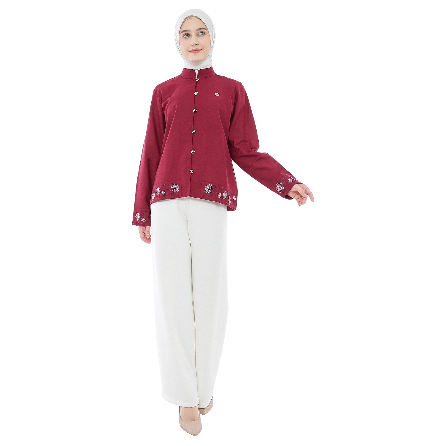 Embroidery Blouse - Maroon