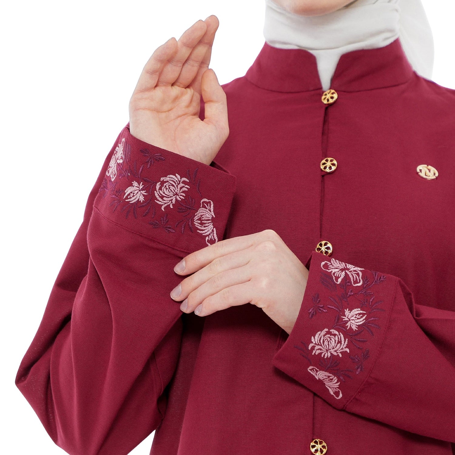 Embroidery Blouse - Maroon