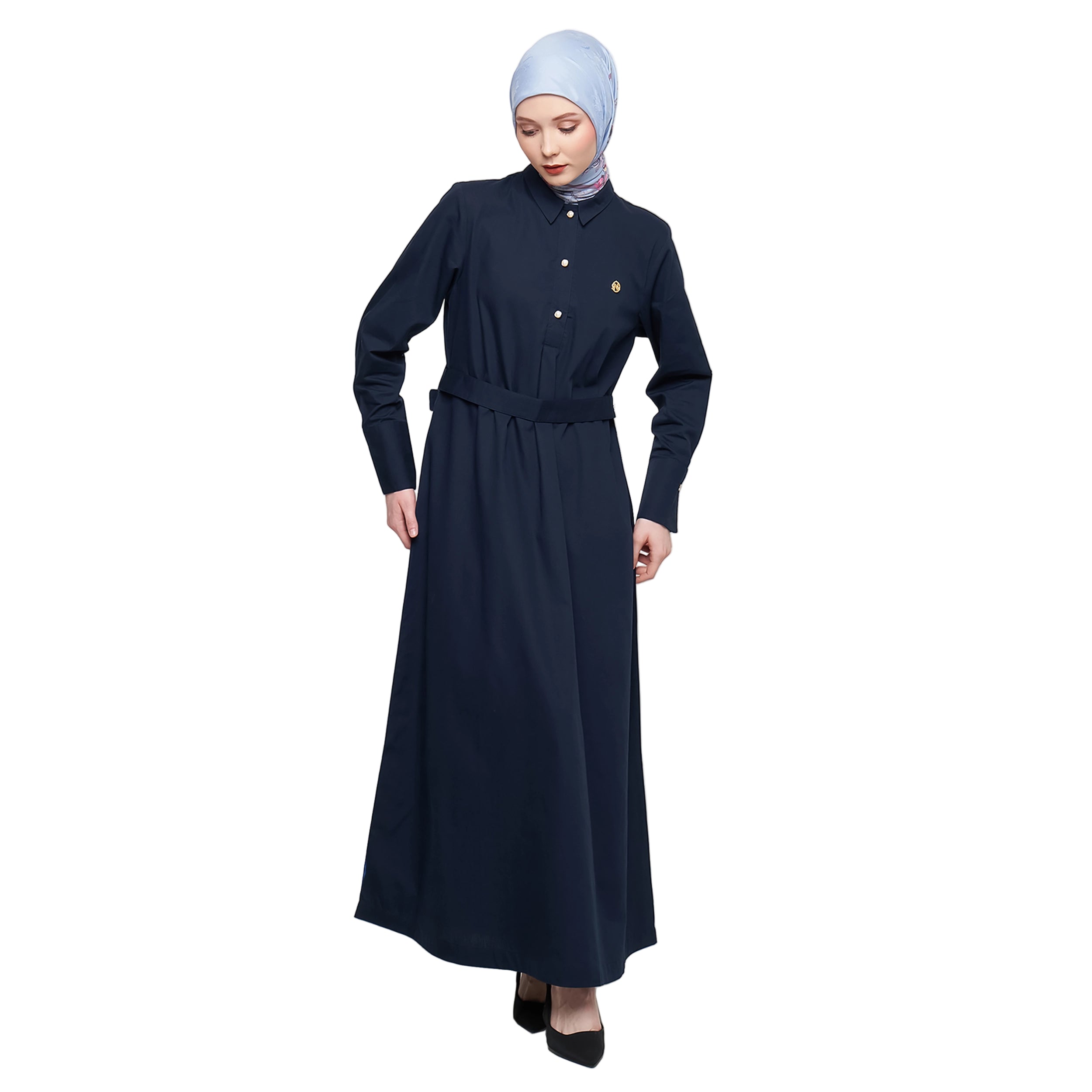 Navy Abaya with Belt