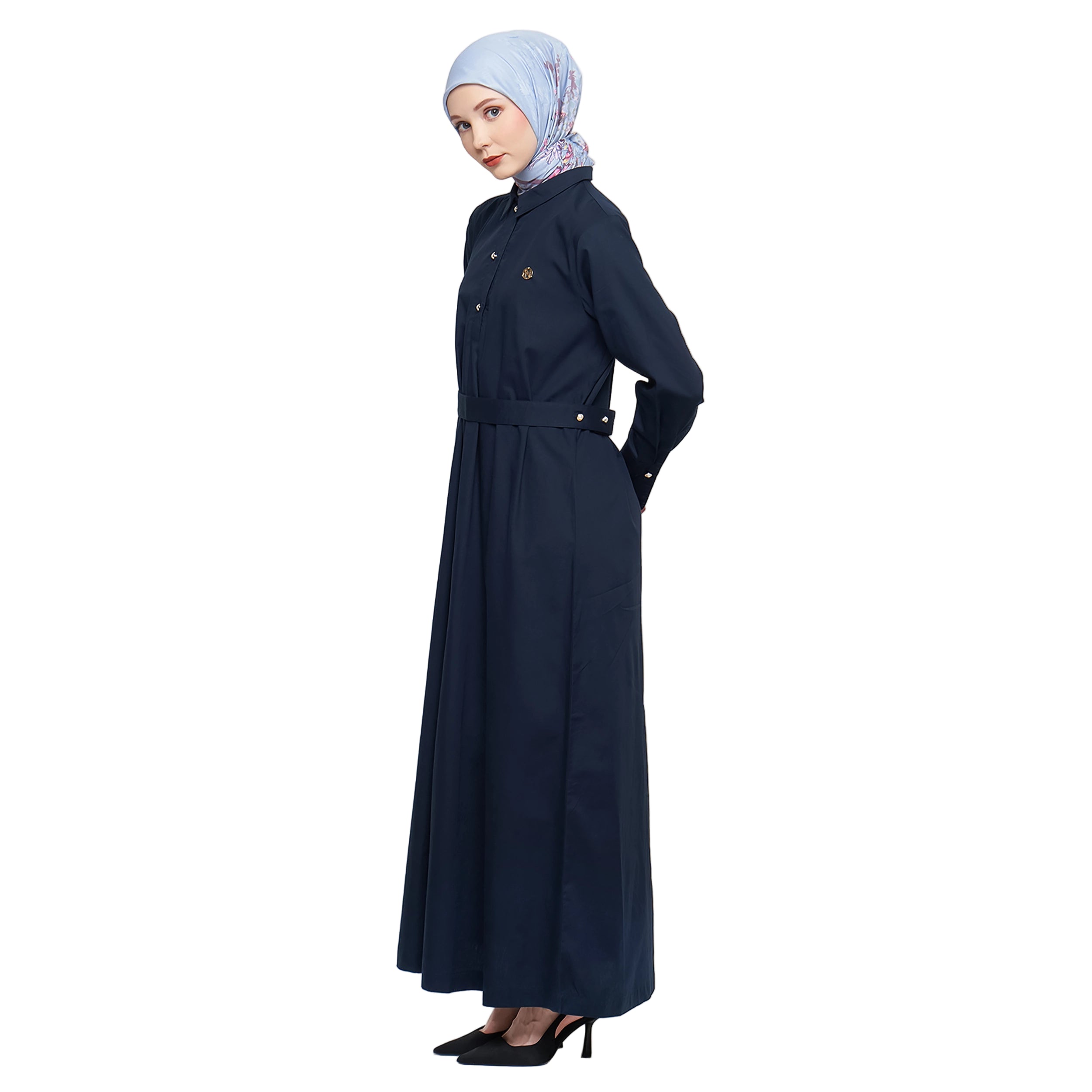 Navy Abaya with Belt