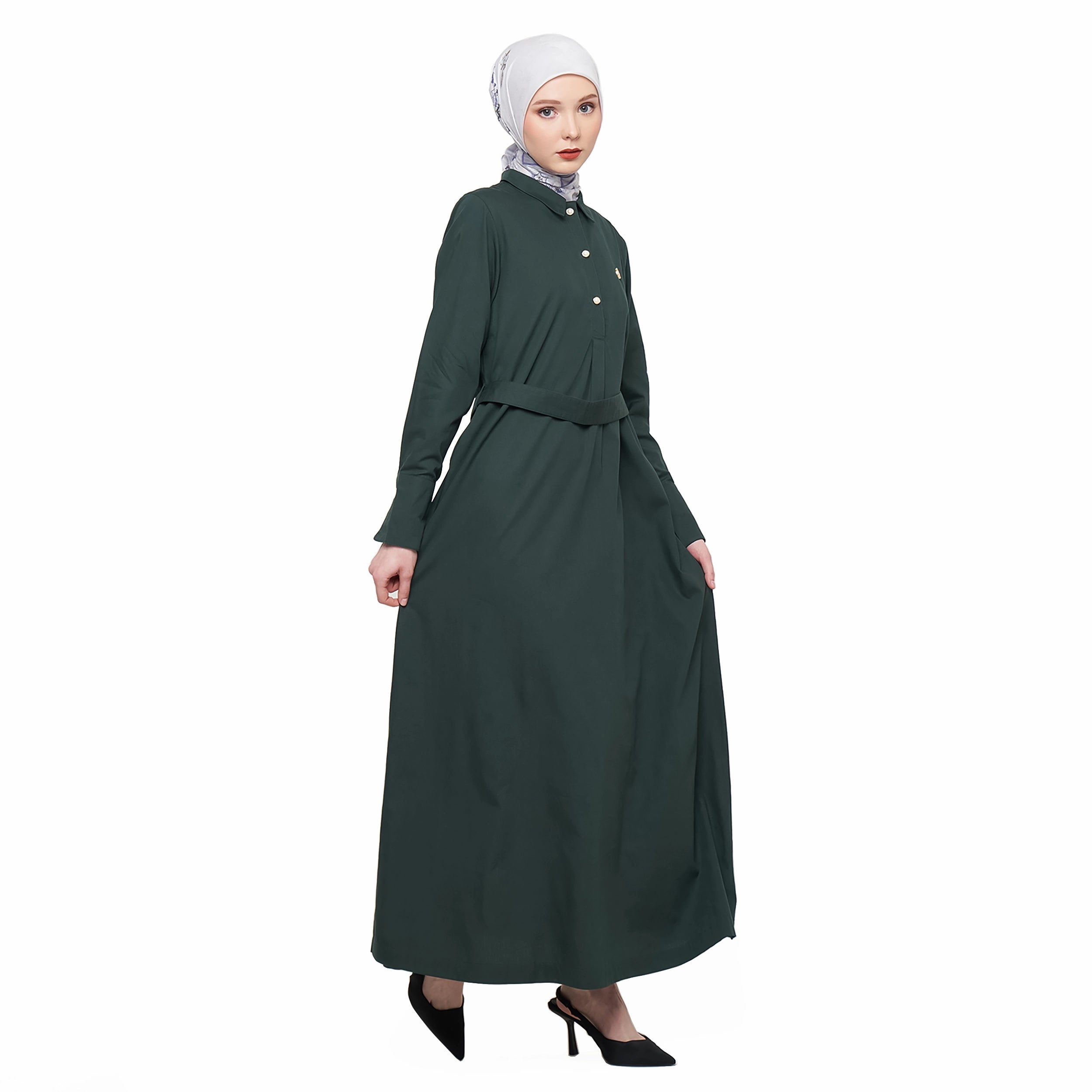 Green Emerald Abaya with Belt