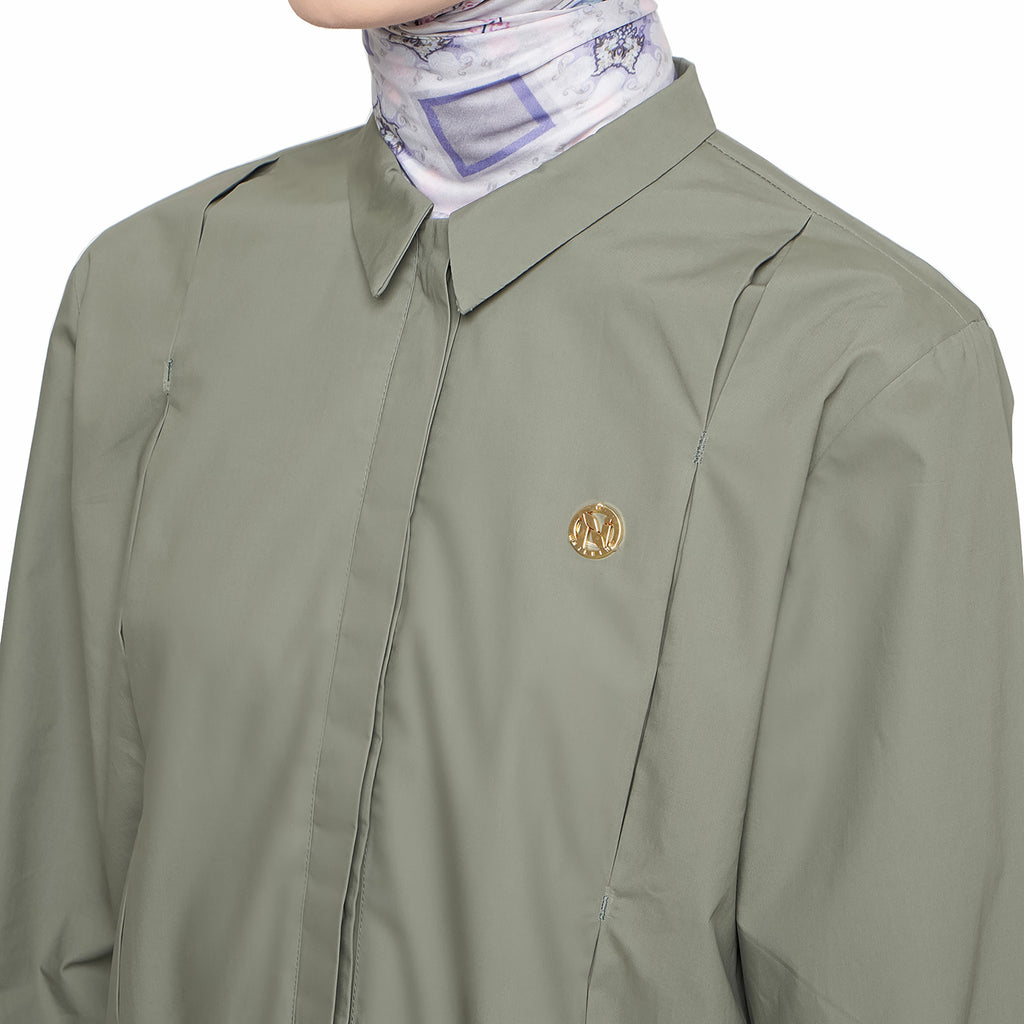 Firmed Green Shirt with Bartack